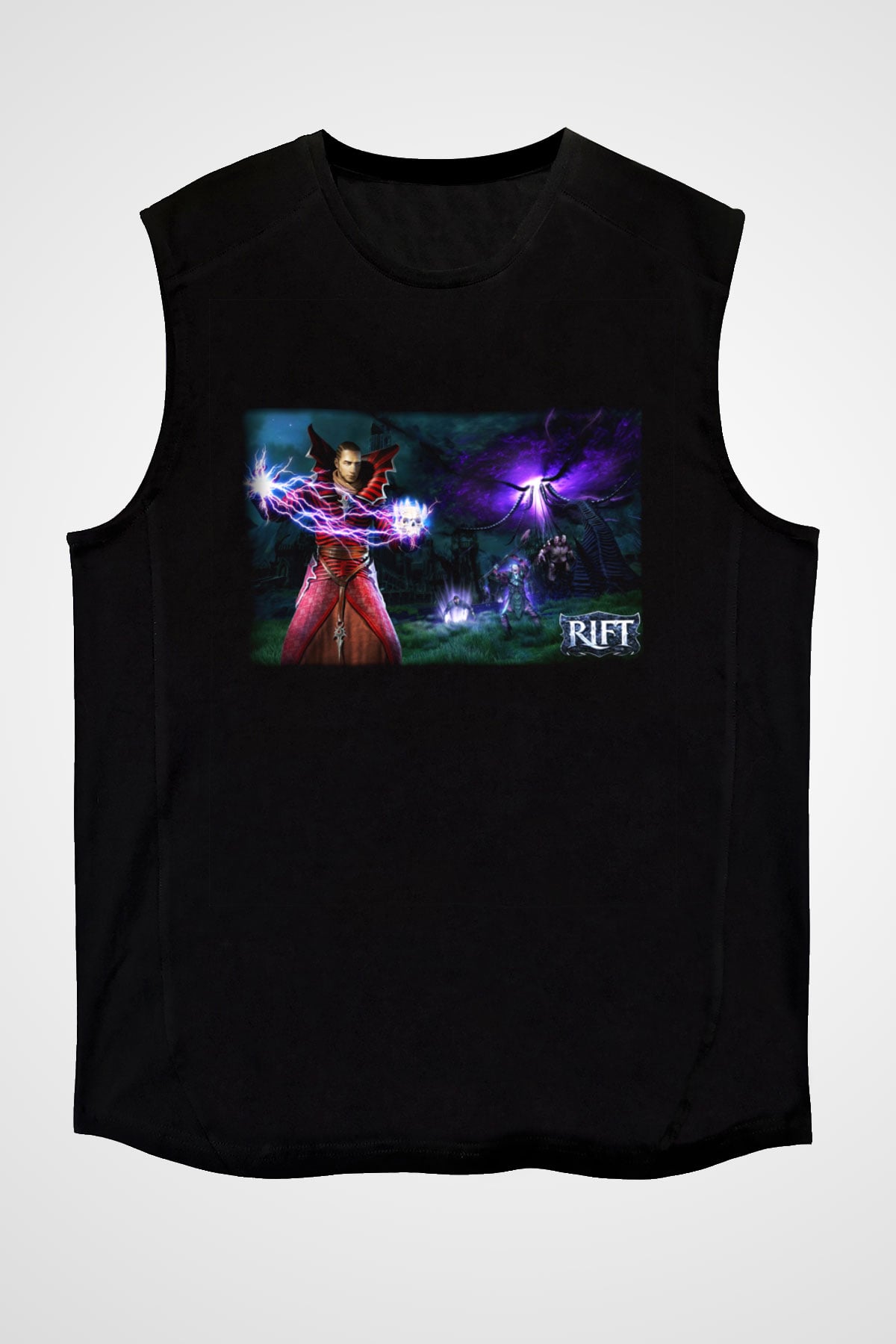 Rift Siyah Unisex Kolsuz Tişört