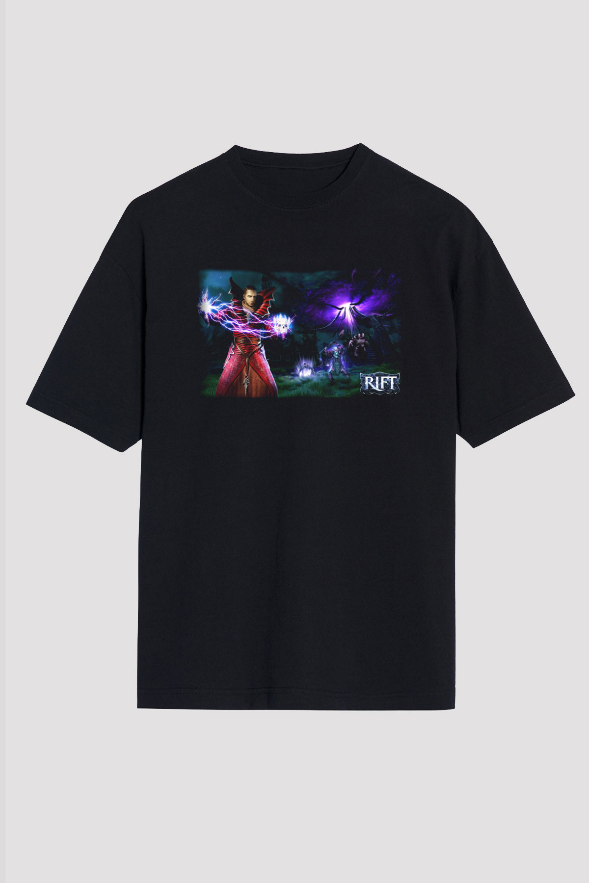 Rift Siyah Unisex Oversize Tişört T-Shirt