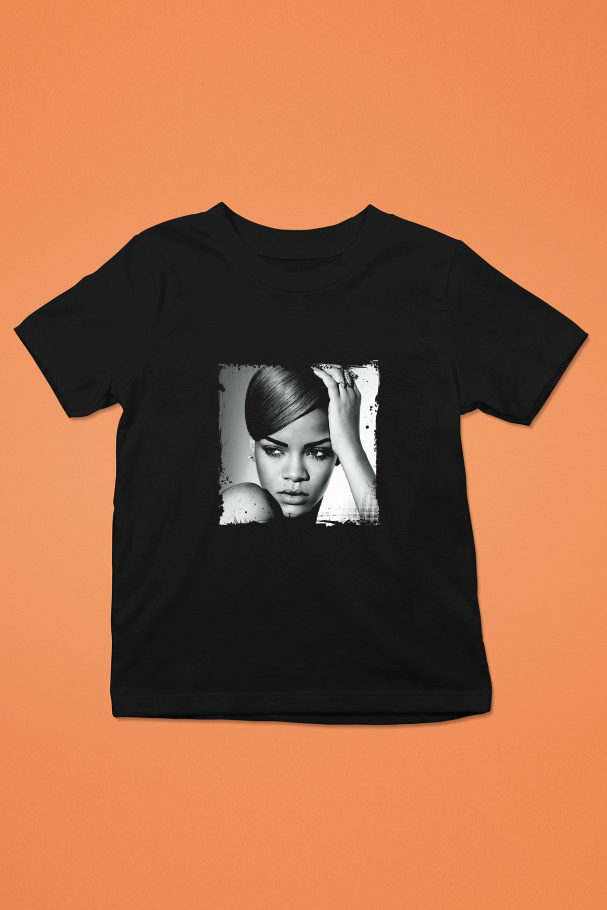 Rihanna Baskılı Unisex Siyah Çocuk Tişört