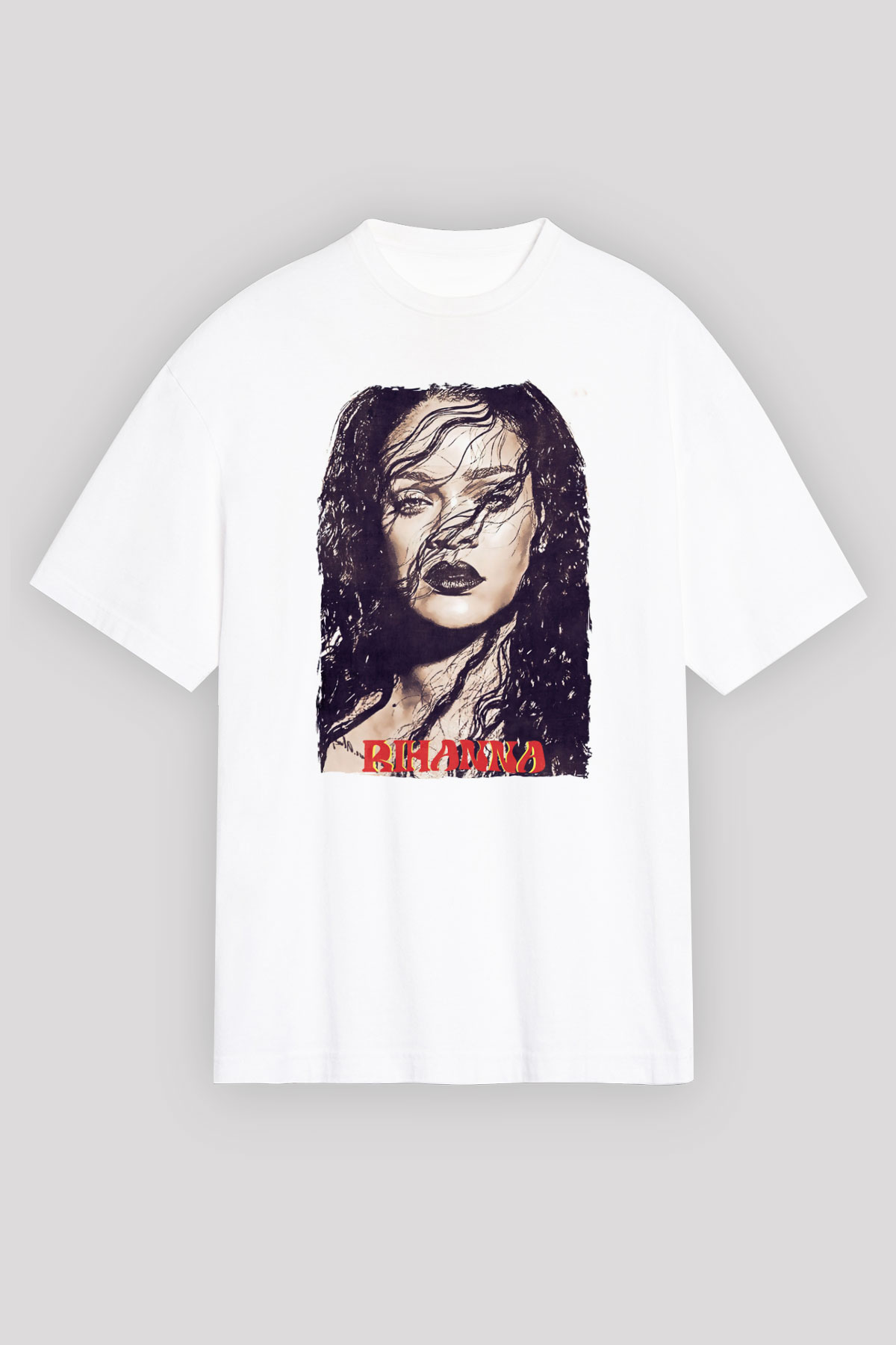 Rihanna Beyaz Unisex Tişört T-Shirt - TişörtFabrikası