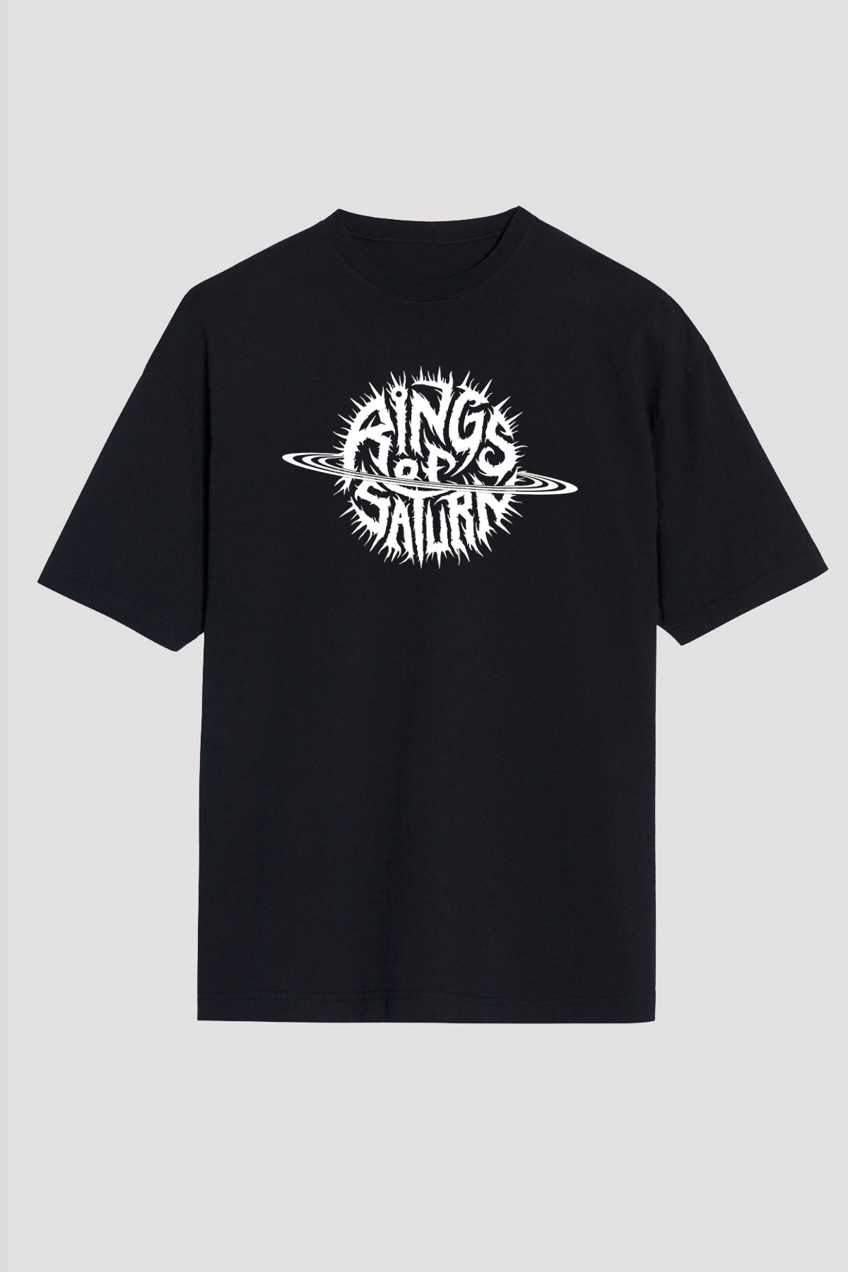 Rings of Saturn Siyah Unisex Oversize Tişört T-Shirt