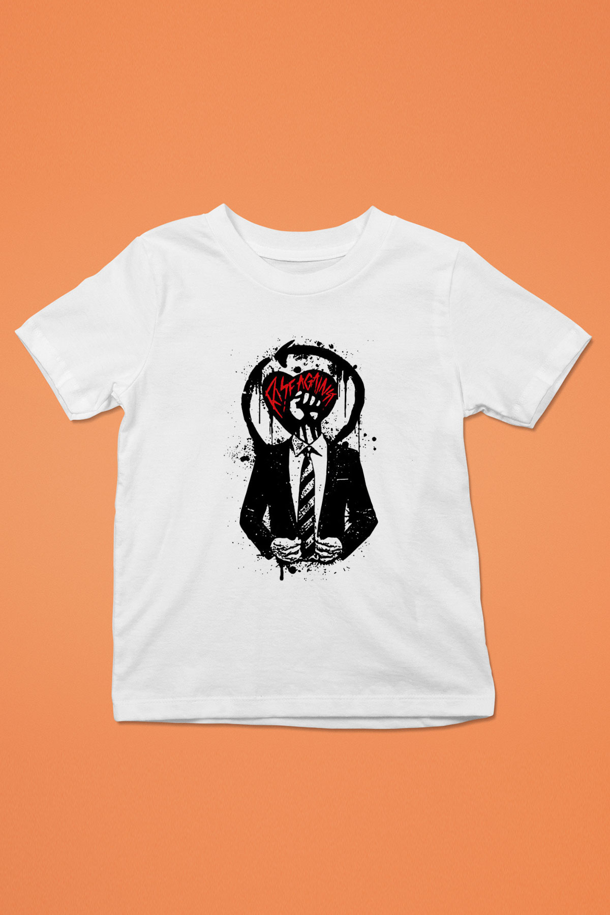 Rise Against Baskılı Beyaz Unisex Çocuk Tişört