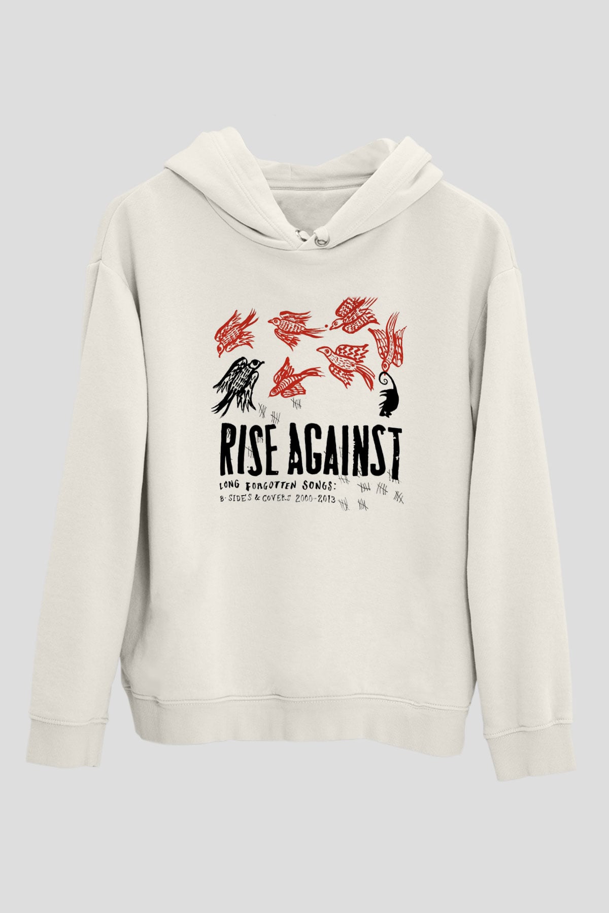 Rise Against Beyaz Unisex Kapşonlu Sweatshirt