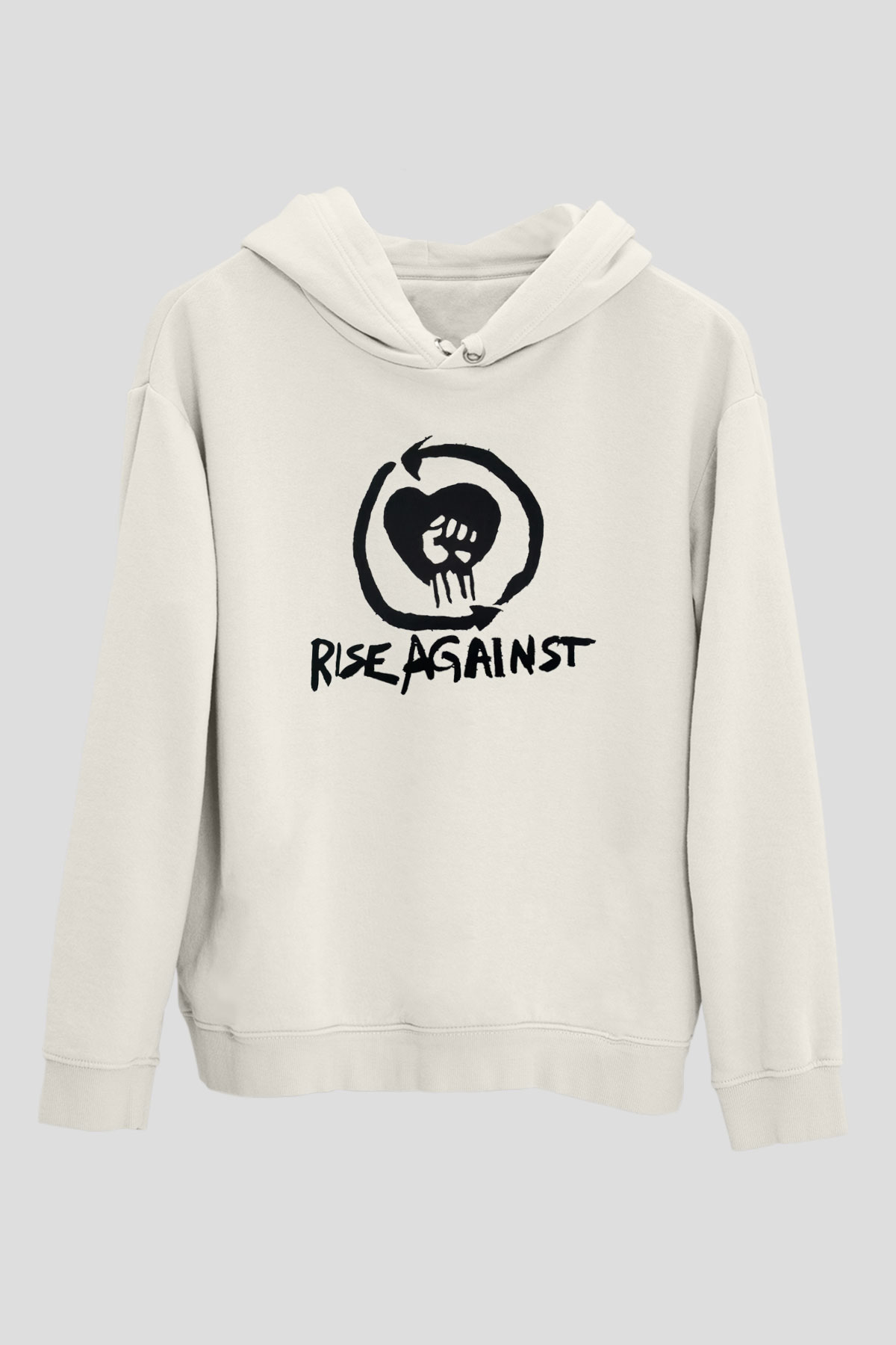 Rise Against Beyaz Unisex Kapüşonlu Sweatshirt