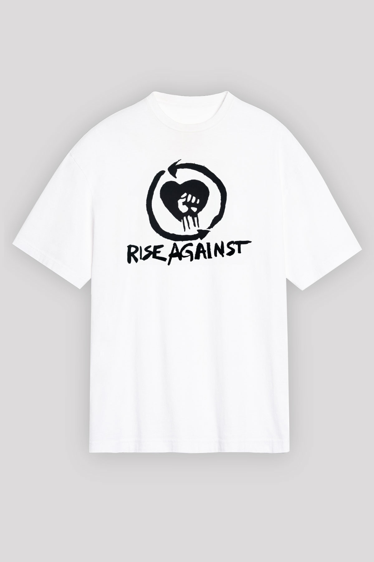 Rise Against Beyaz Unisex Tişört T-Shirt - TişörtFabrikası