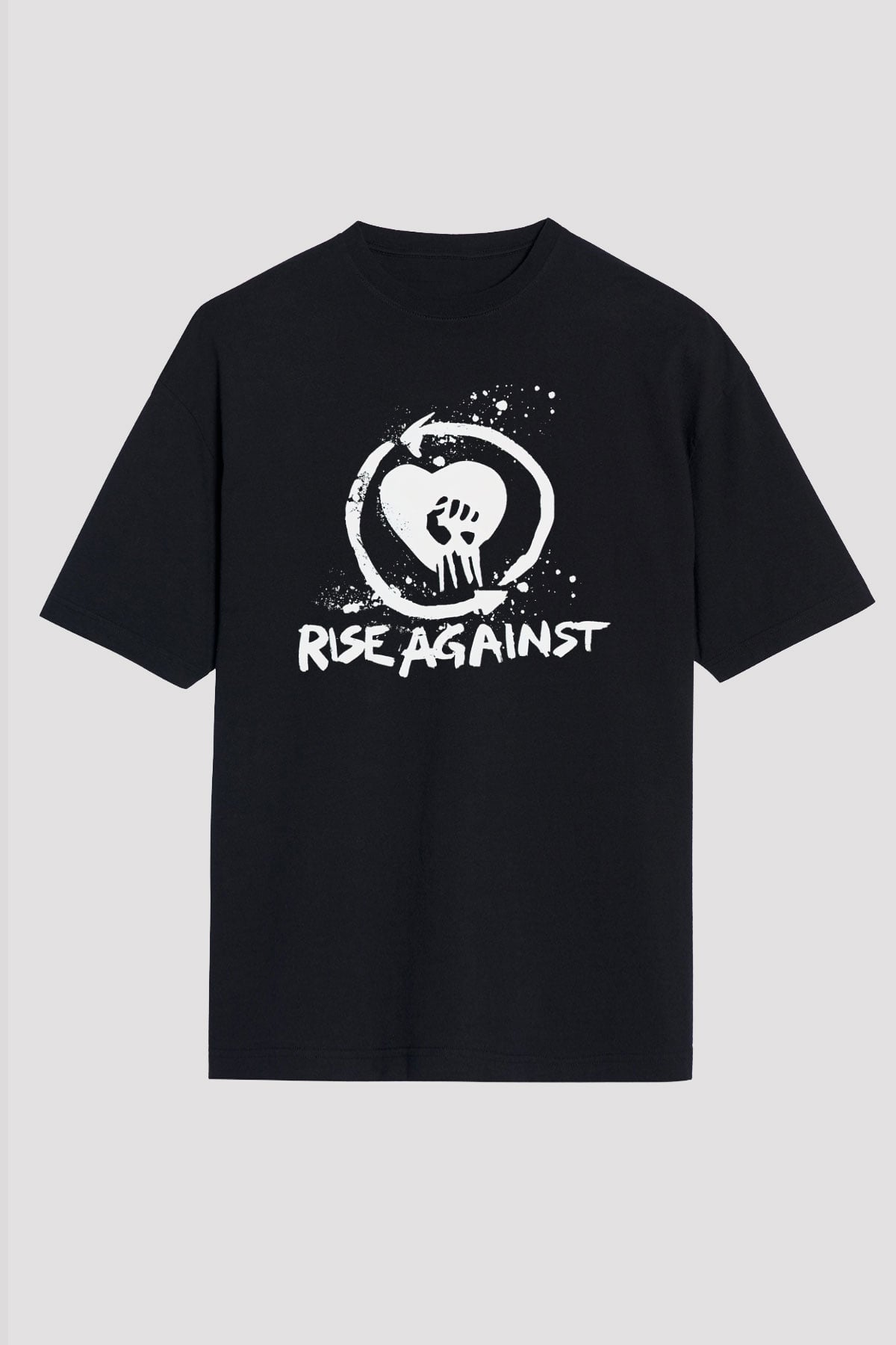 Rise Against Siyah Unisex Oversize Tişört T-Shirt