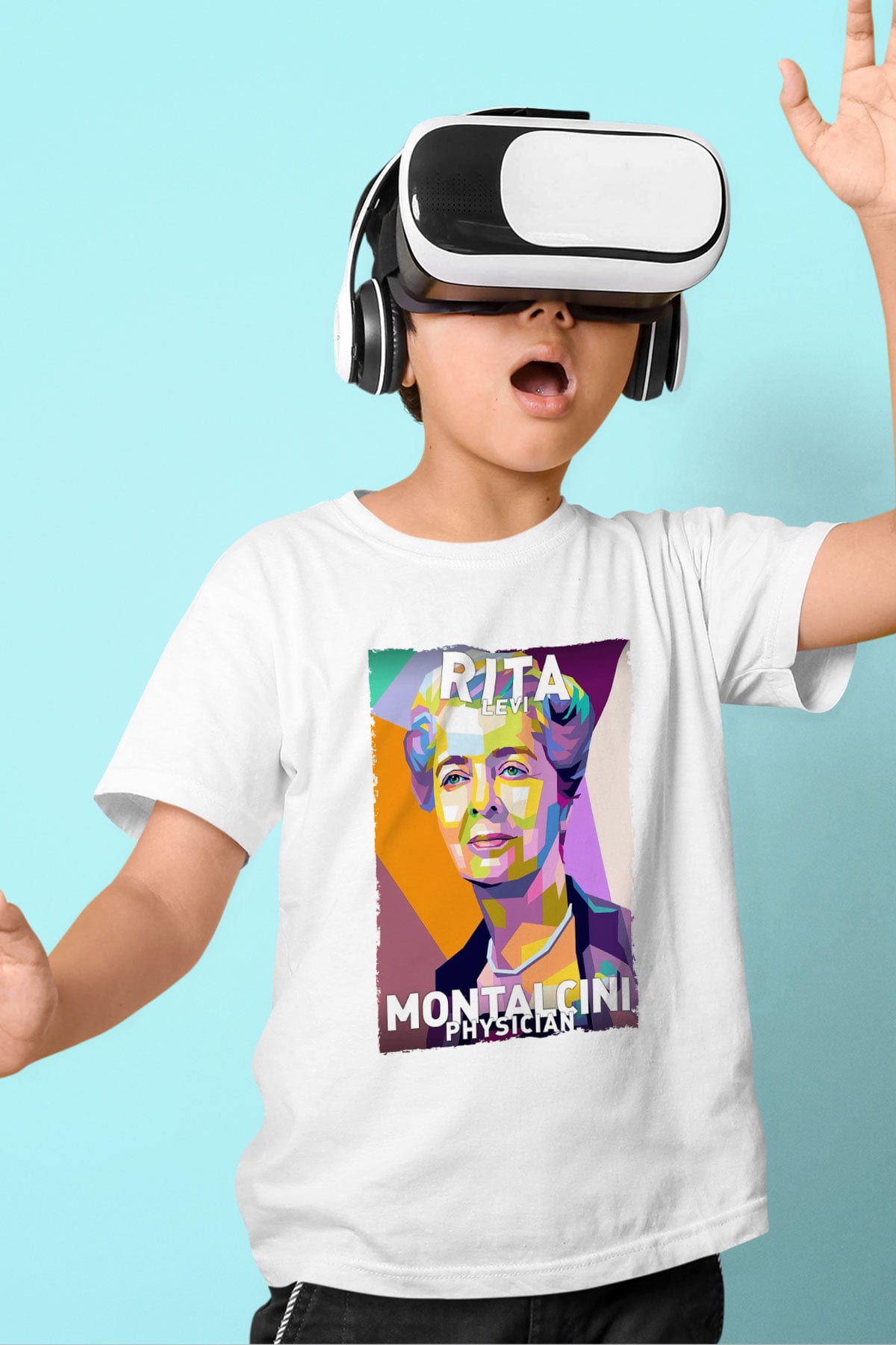 Rita Levi Montalcini Baskılı Unisex Beyaz Çocuk Tişörtü - Tshirt