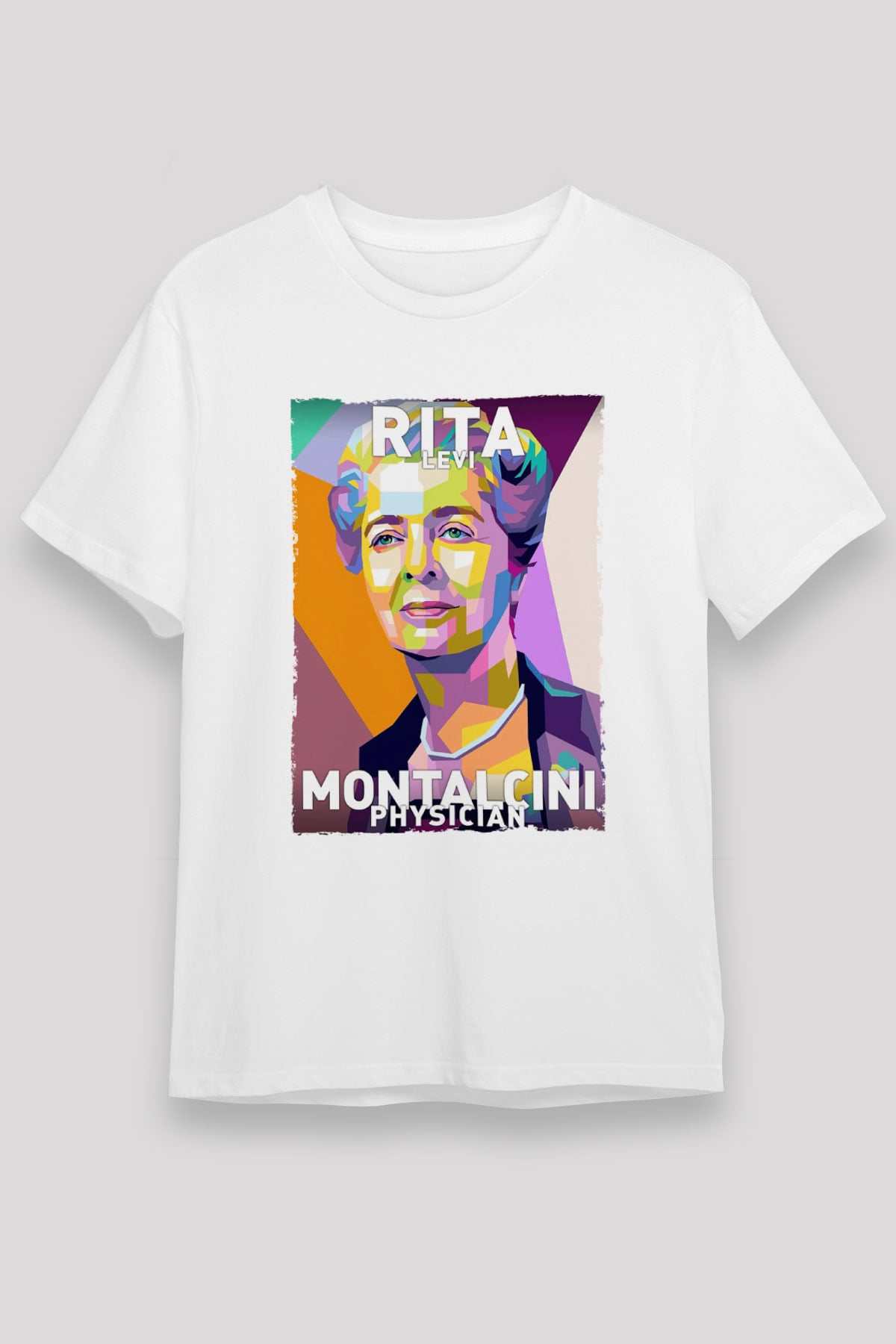 Rita Levi Montalcini Baskılı Unisex Beyaz Tişört - Tshirt