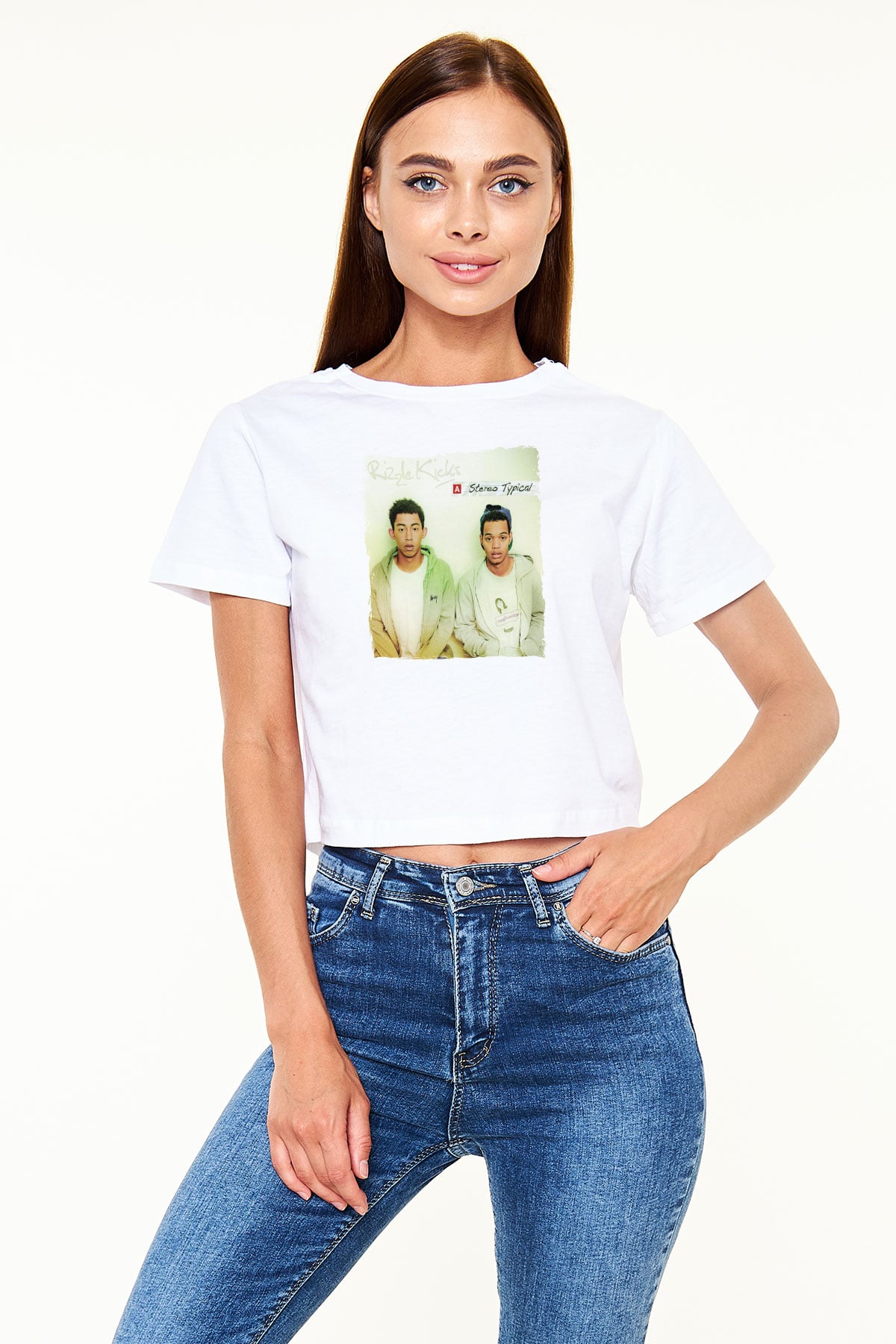 Rizzle Kicks Beyaz  Crop Top Tişört