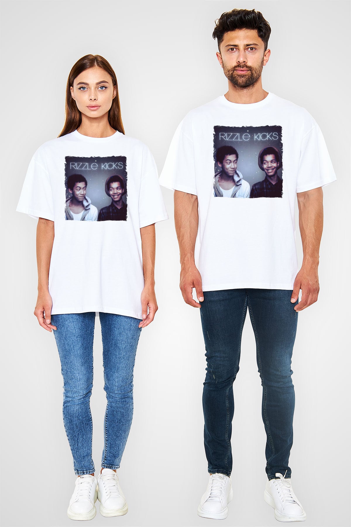 Rizzle Kicks Beyaz Unisex Tişört T-Shirt - TişörtFabrikası