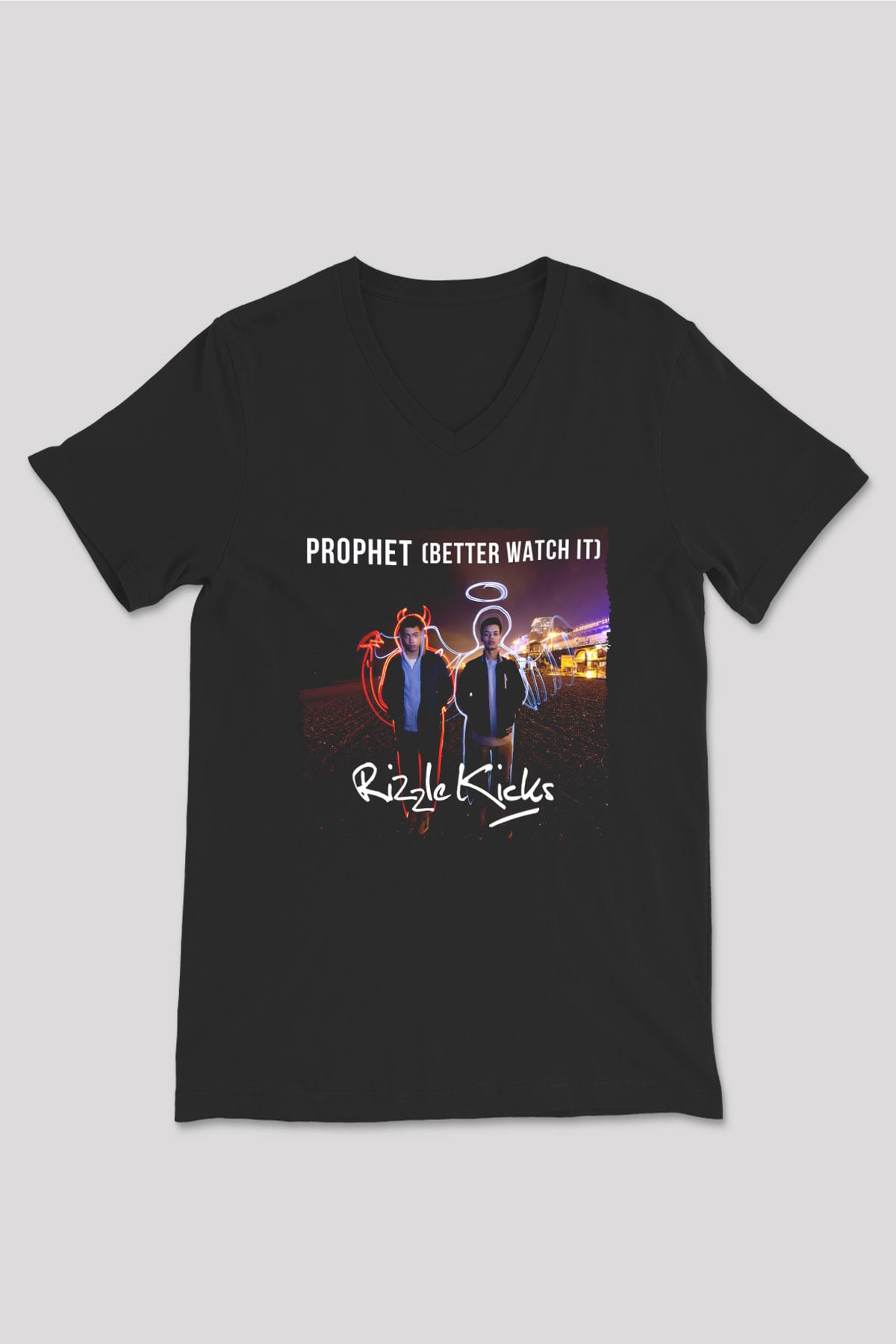 Rizzle Kicks Siyah Unisex V Yaka Tişört