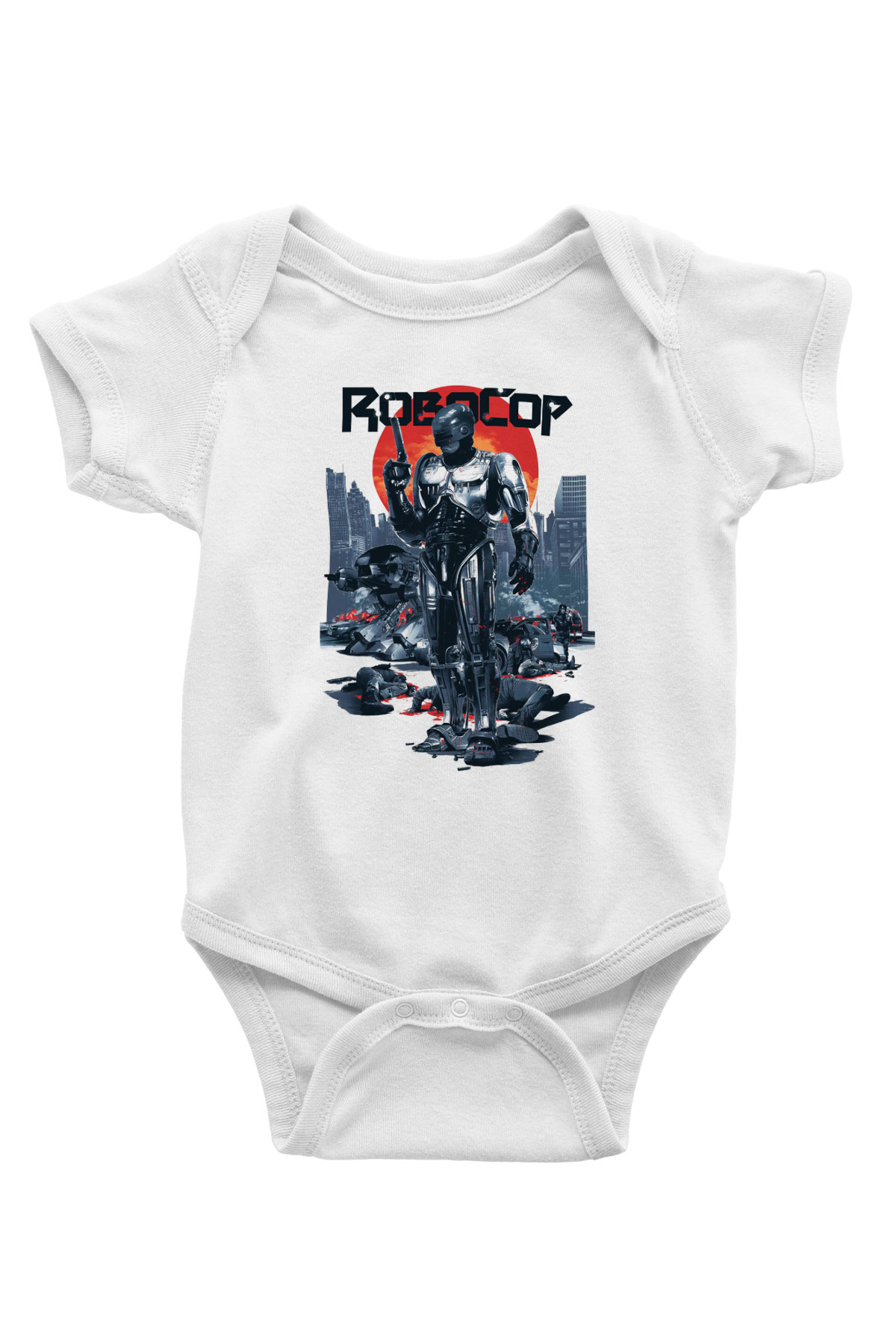 RoboCop Baskılı Beyaz Unisex Bebek Body - Zıbın