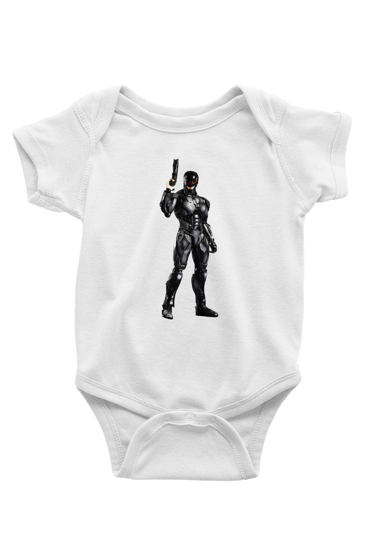 RoboCop Baskılı Beyaz Unisex Bebek Body - Zıbın