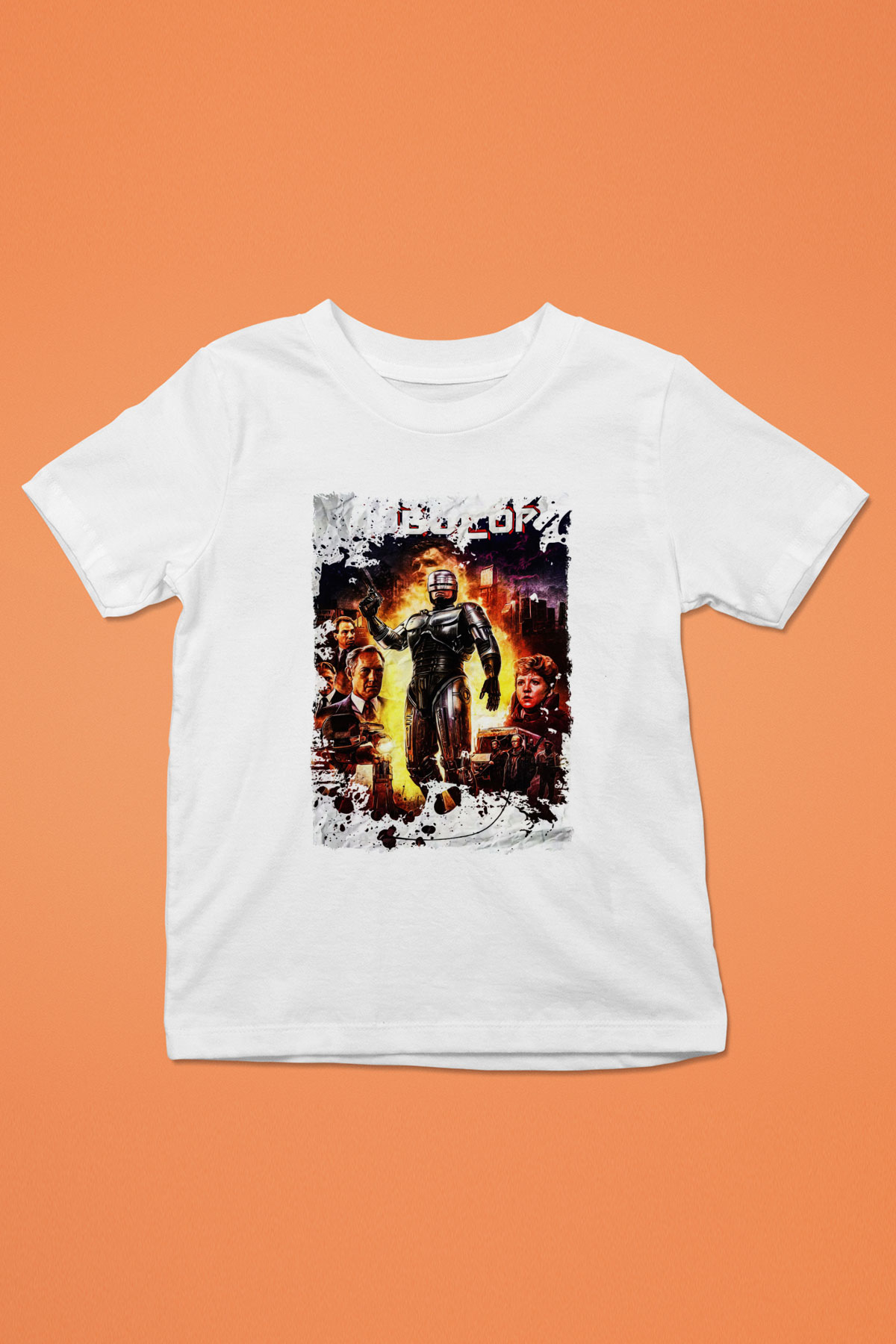 RoboCop Beyaz Unisex Çocuk Tişört