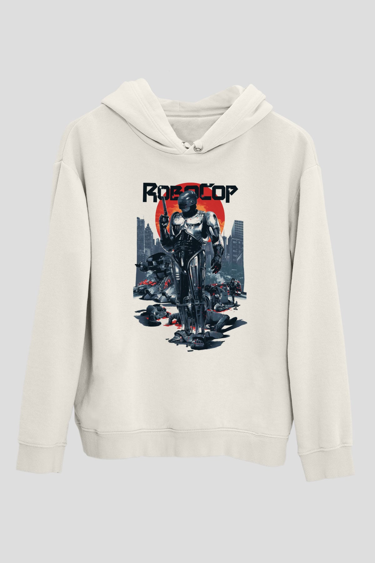 RoboCop Beyaz Unisex Hoodie
