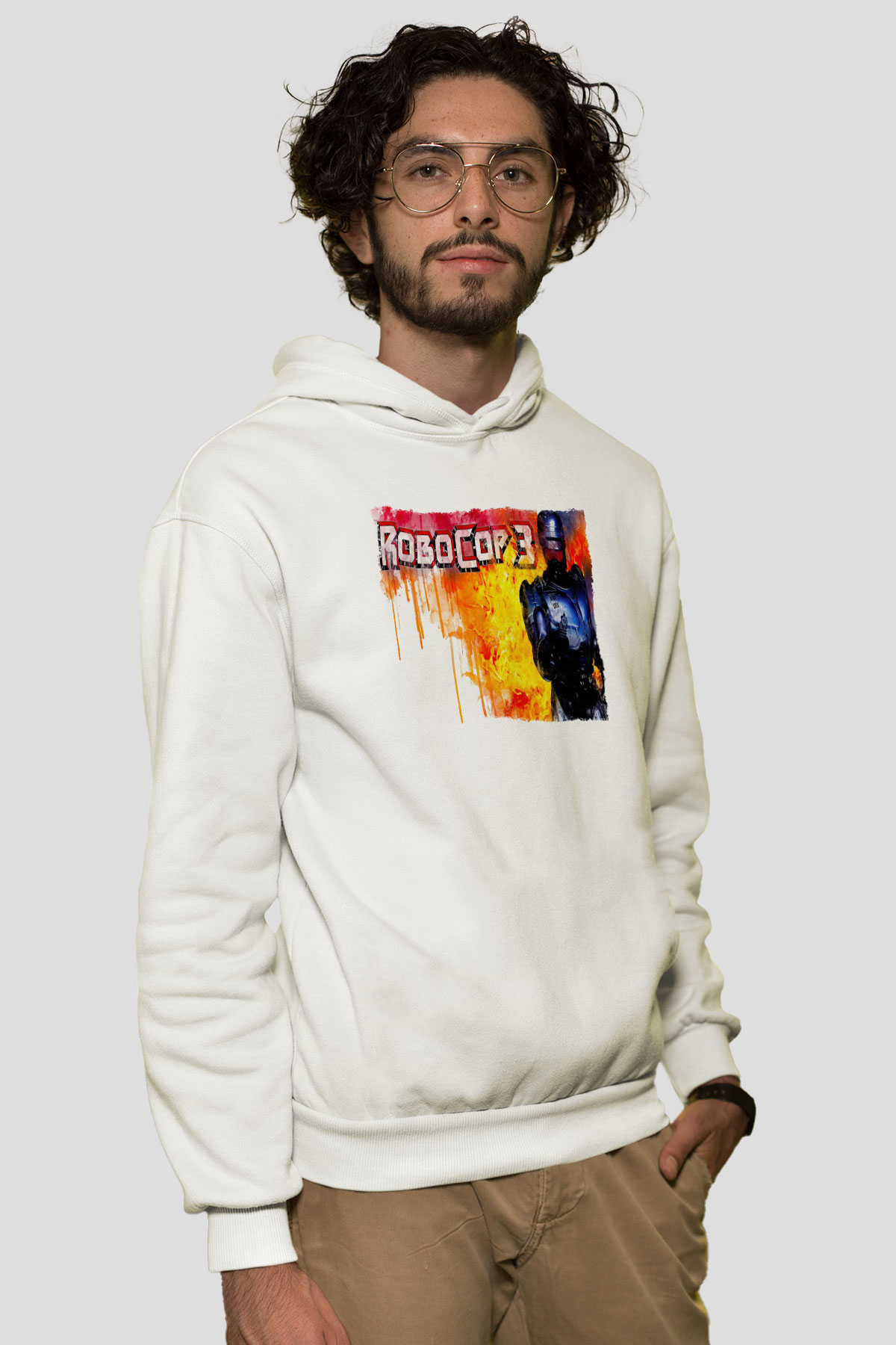 RoboCop Beyaz Unisex Hoodie