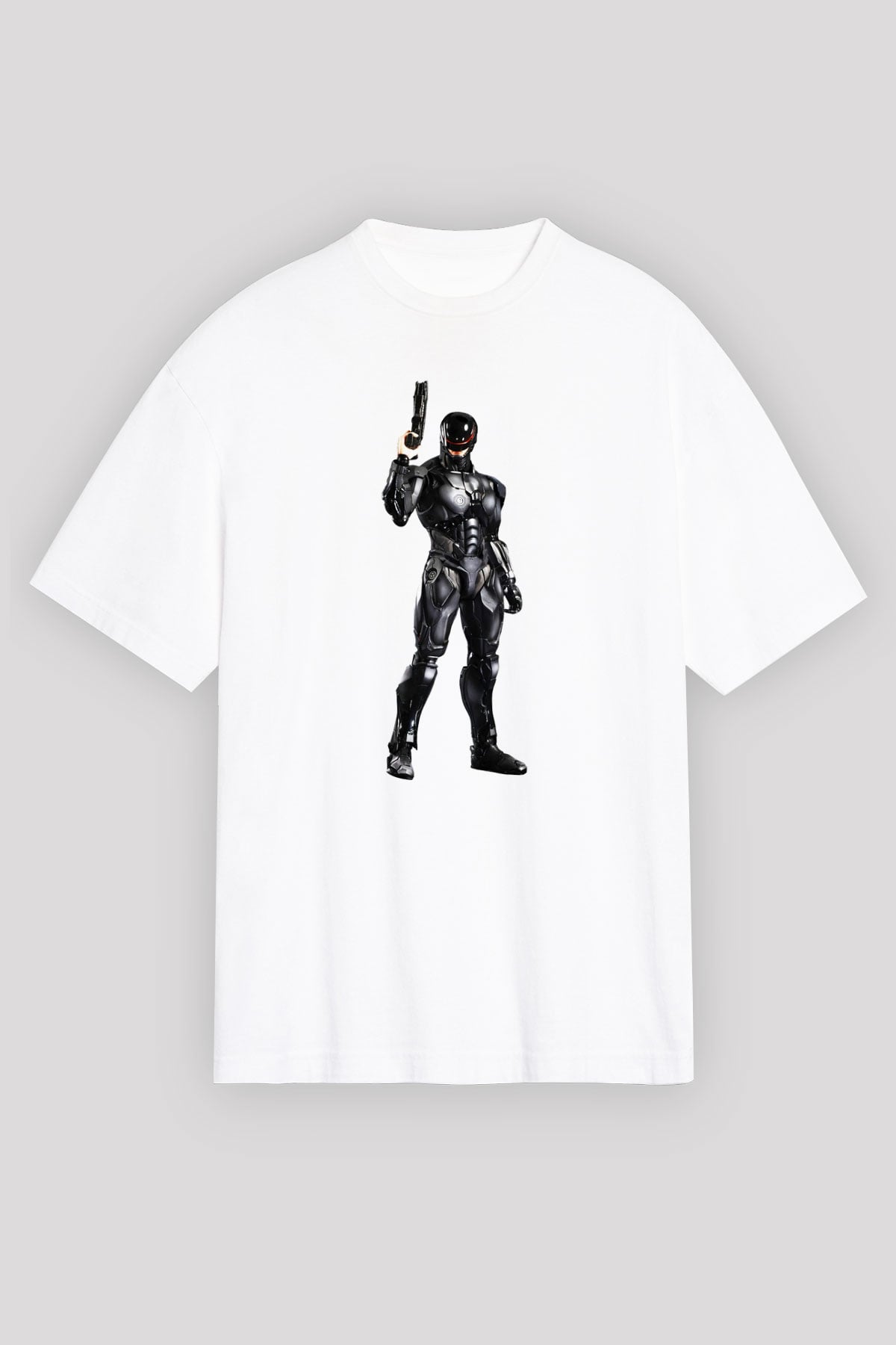 RoboCop Beyaz Unisex Oversize Tişört T-Shirt