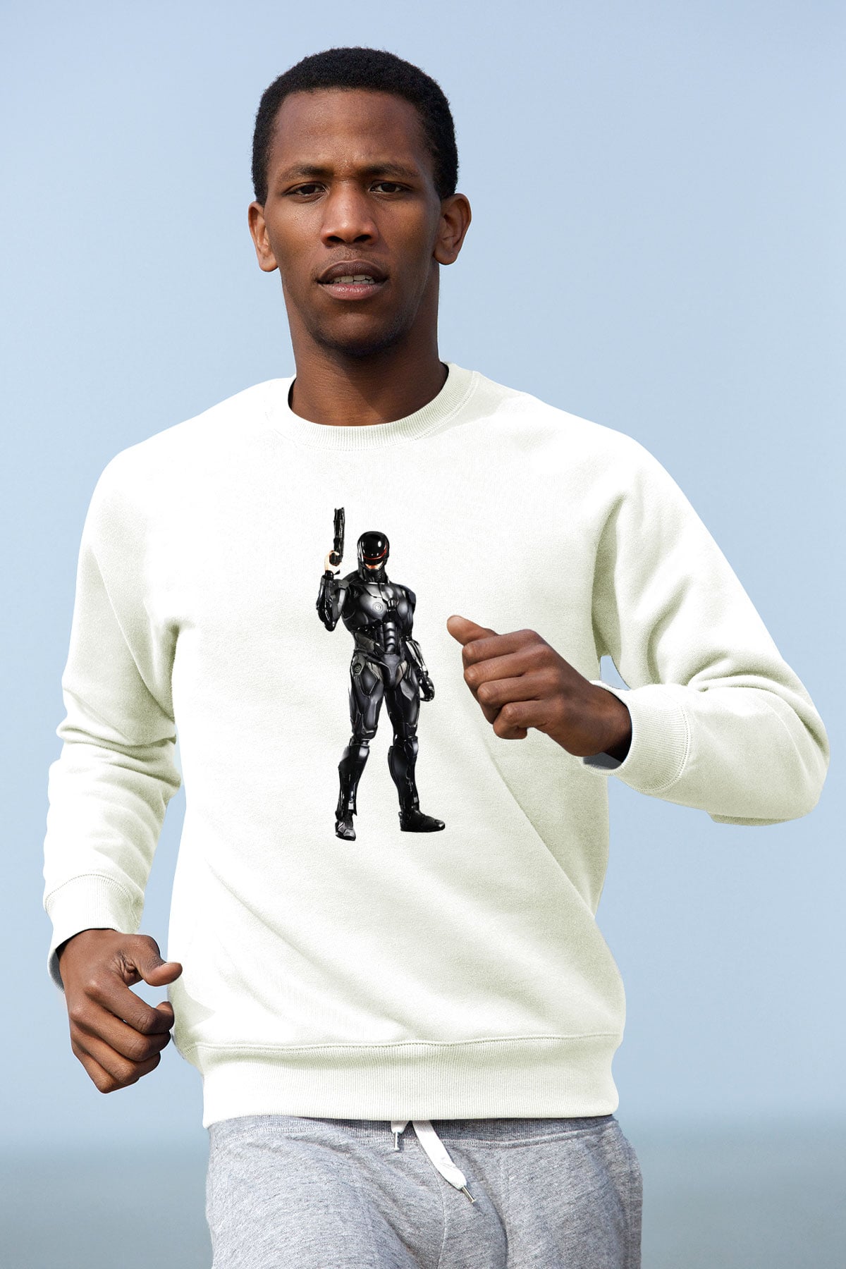 RoboCop Beyaz Unisex Sweatshirt