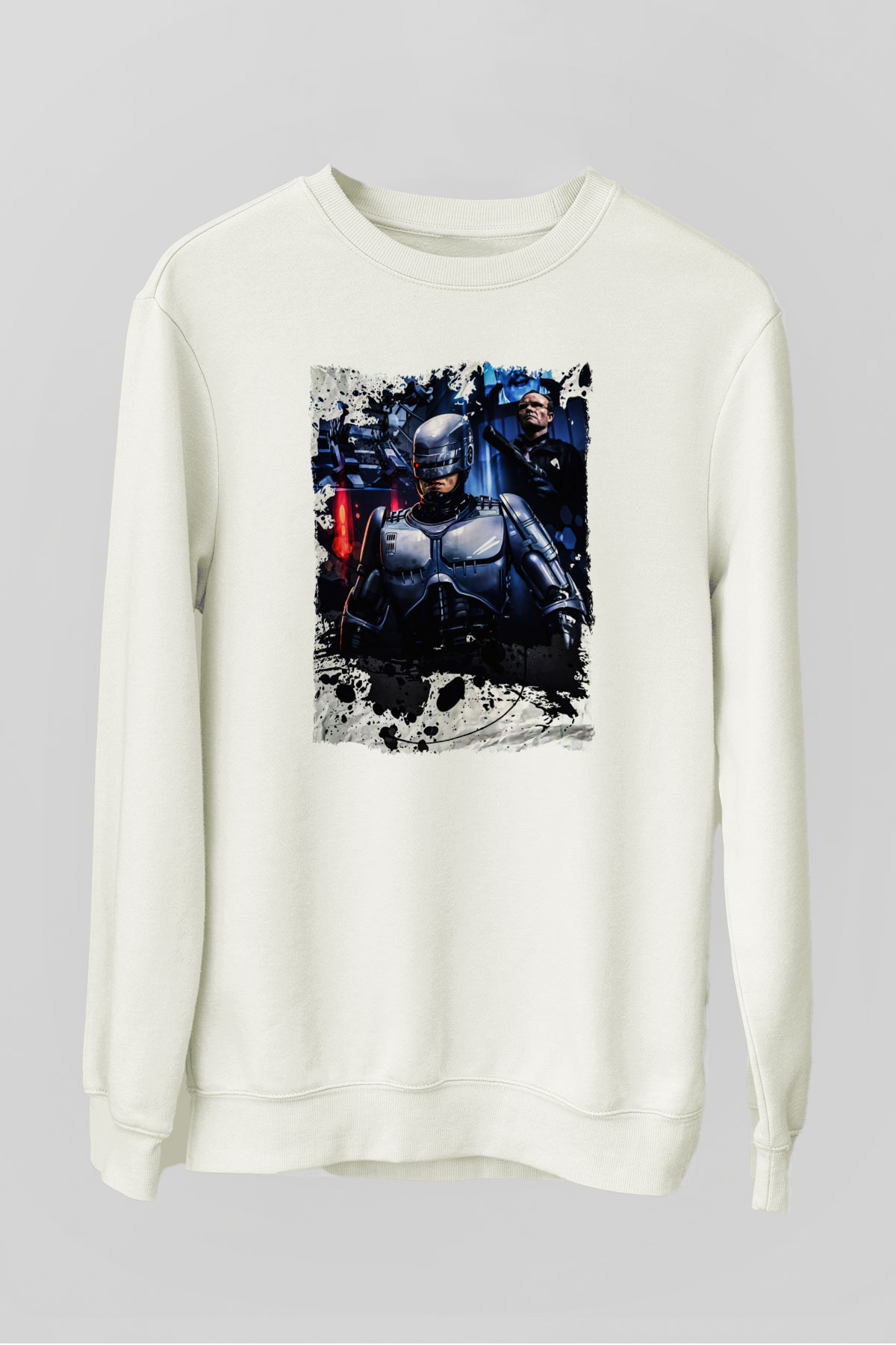 RoboCop Beyaz Unisex Sweatshirt