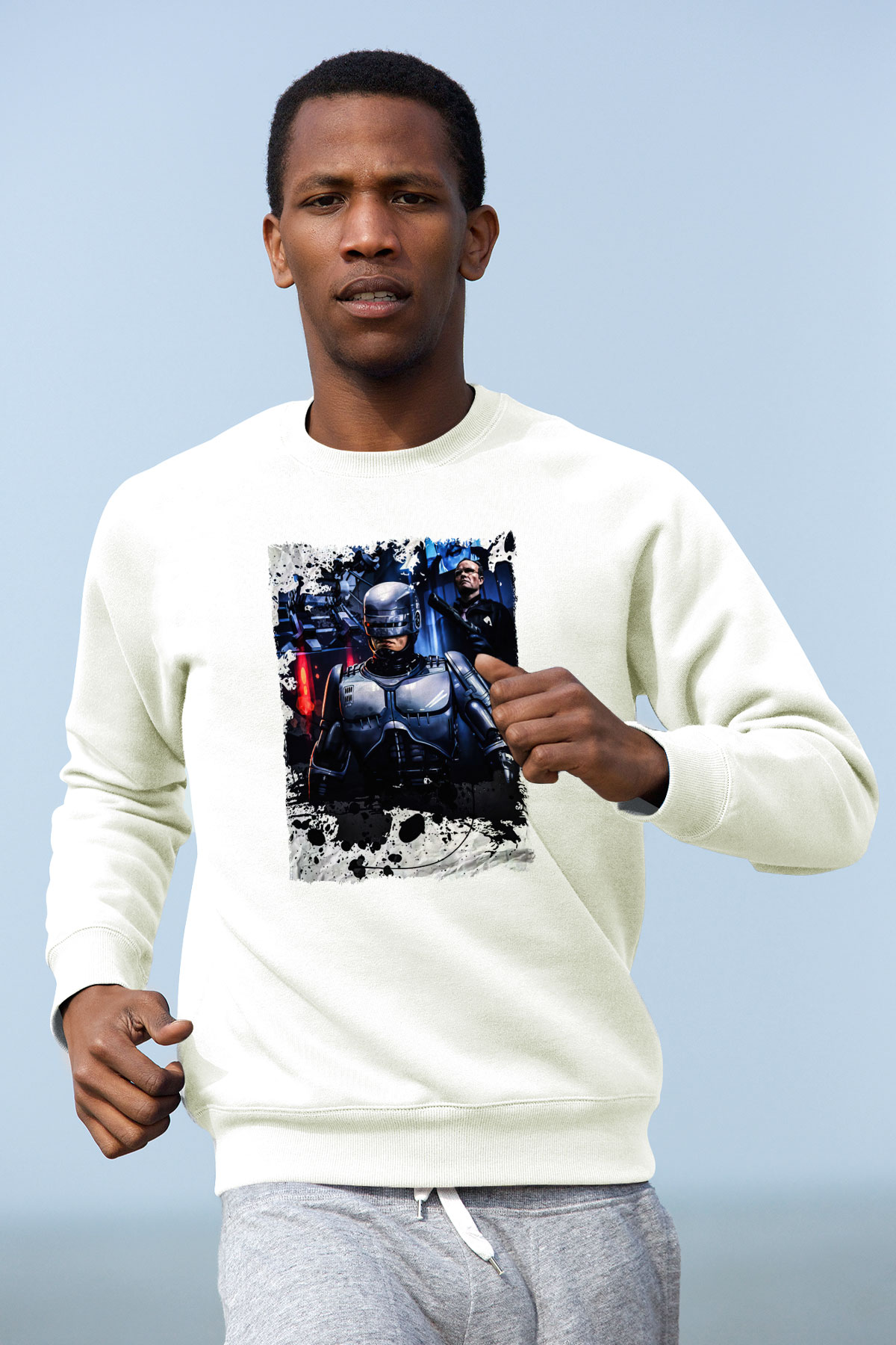RoboCop Beyaz Unisex Sweatshirt