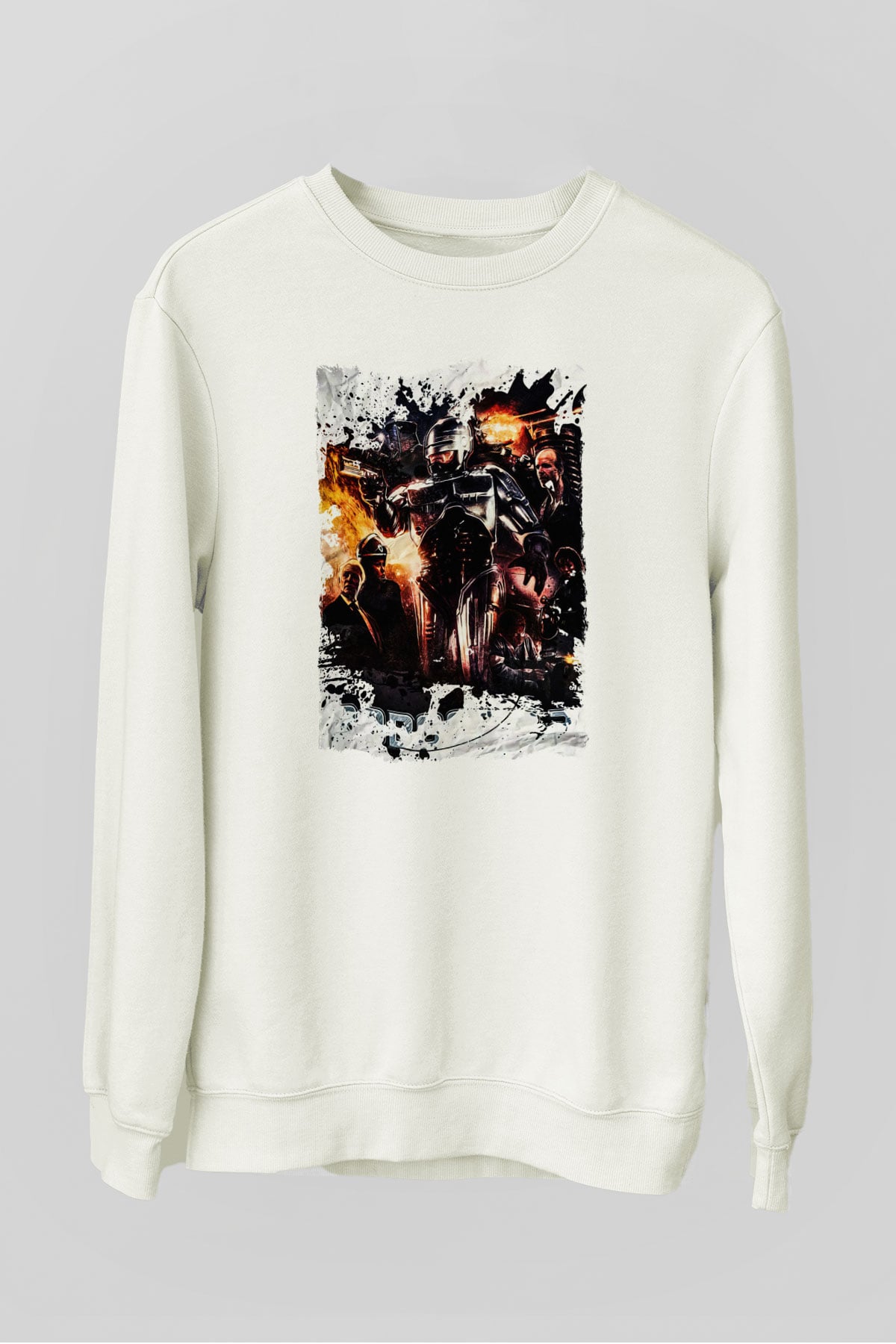 RoboCop Beyaz Unisex Sweatshirt