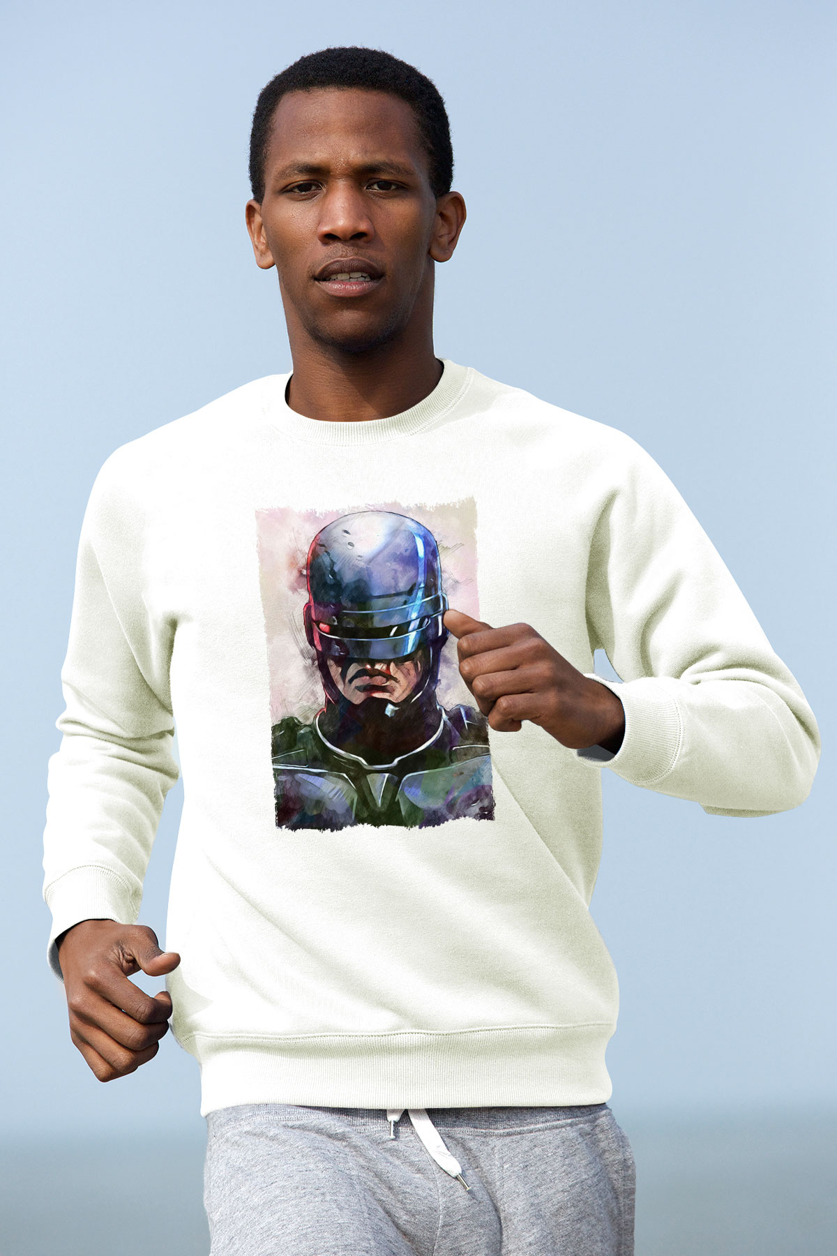 RoboCop Beyaz Unisex Sweatshirt