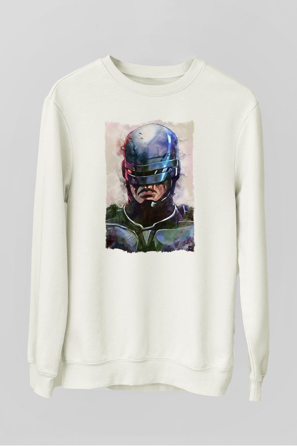 RoboCop Beyaz Unisex Sweatshirt