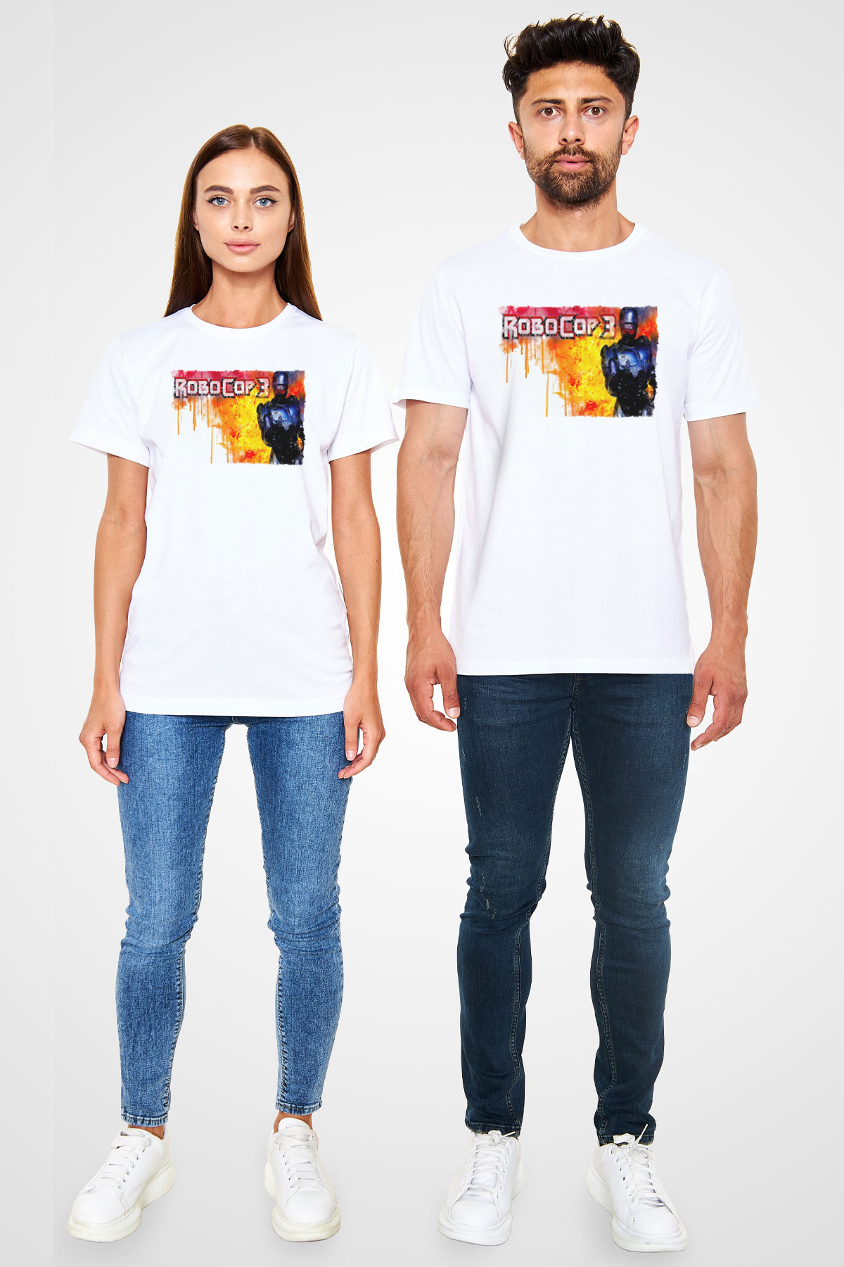 RoboCop Beyaz Unisex Tişört T-Shirt