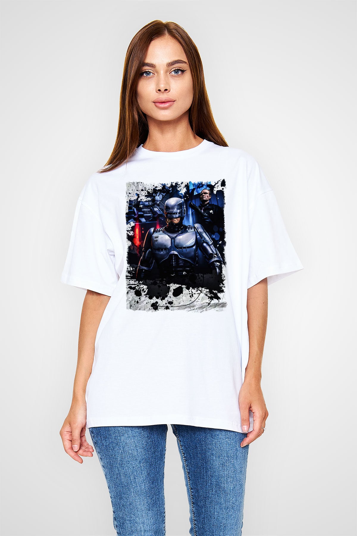 RoboCop Beyaz Unisex Tişört T-Shirt