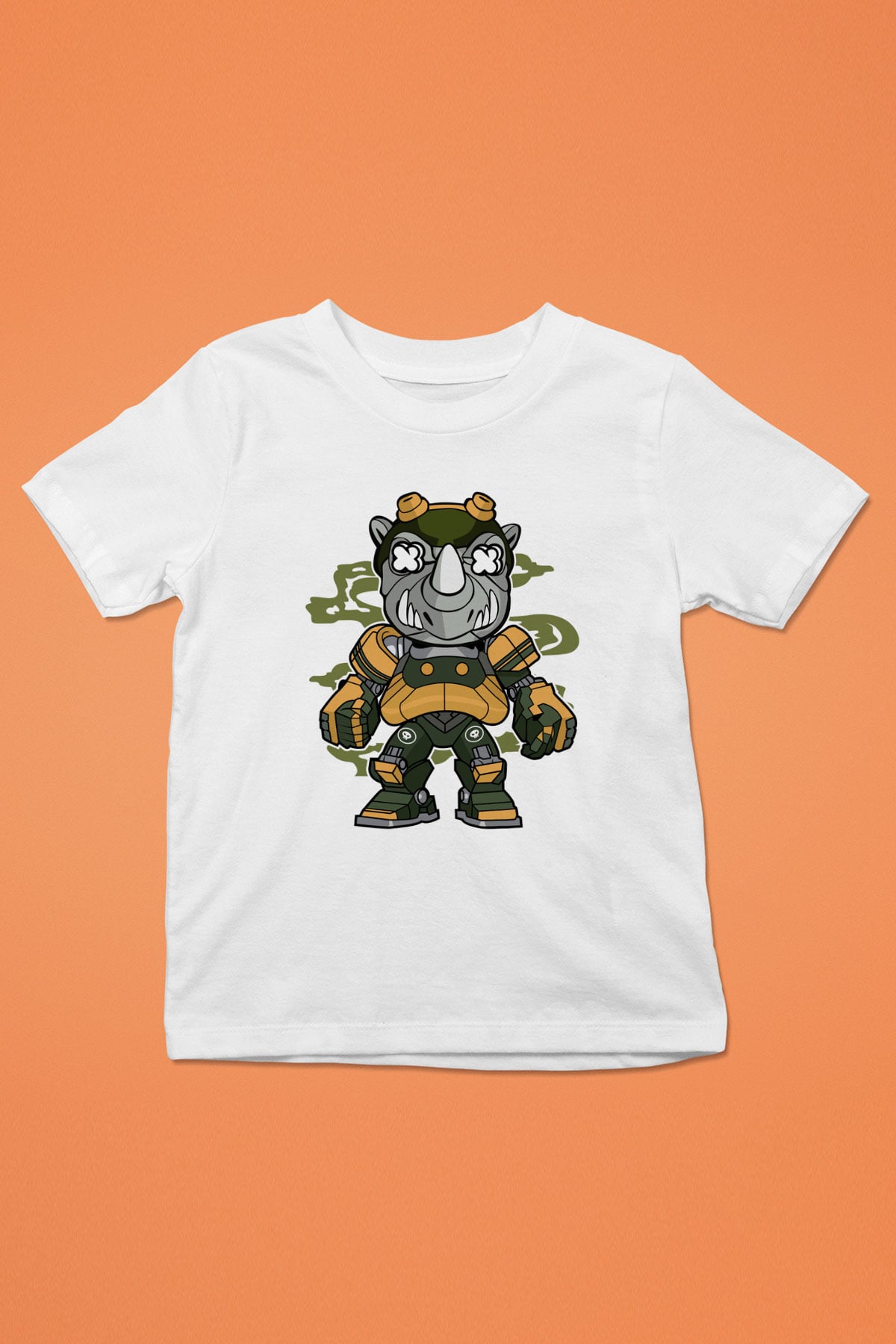 Rock Steady Mecha Baskılı Beyaz Unisex Çocuk Tişört