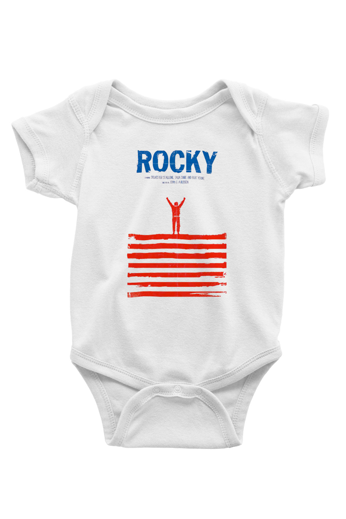 Rocky Baskılı Beyaz Unisex Bebek Body - Zıbın