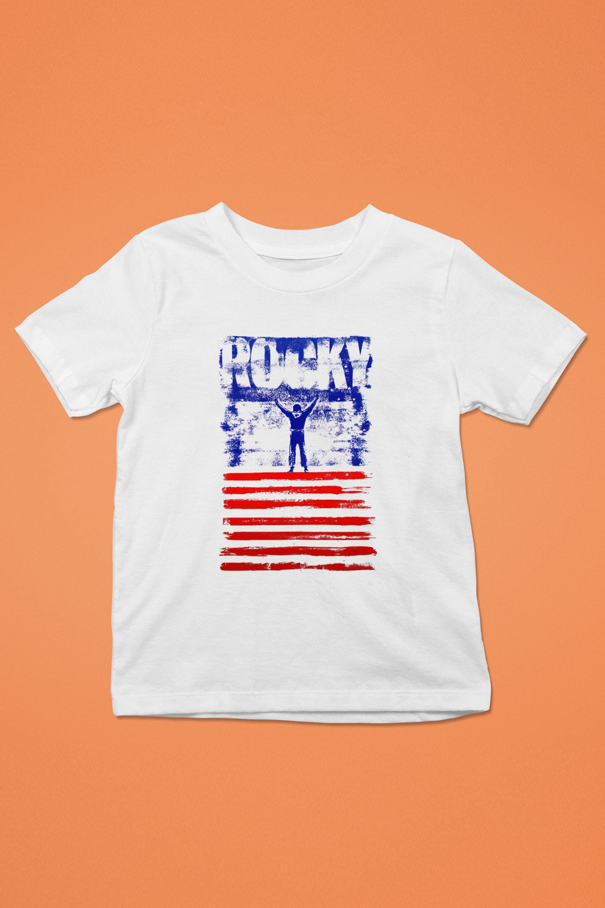 Rocky Baskılı Beyaz Unisex Çocuk Tişört