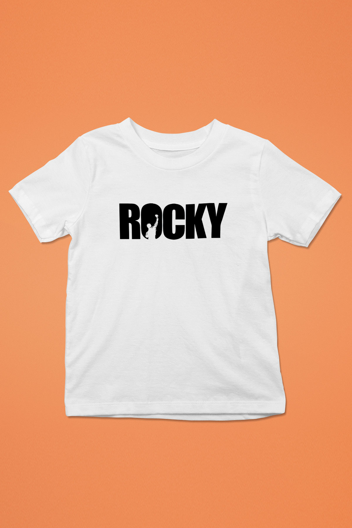 Rocky Baskılı Beyaz Unisex Çocuk Tişört
