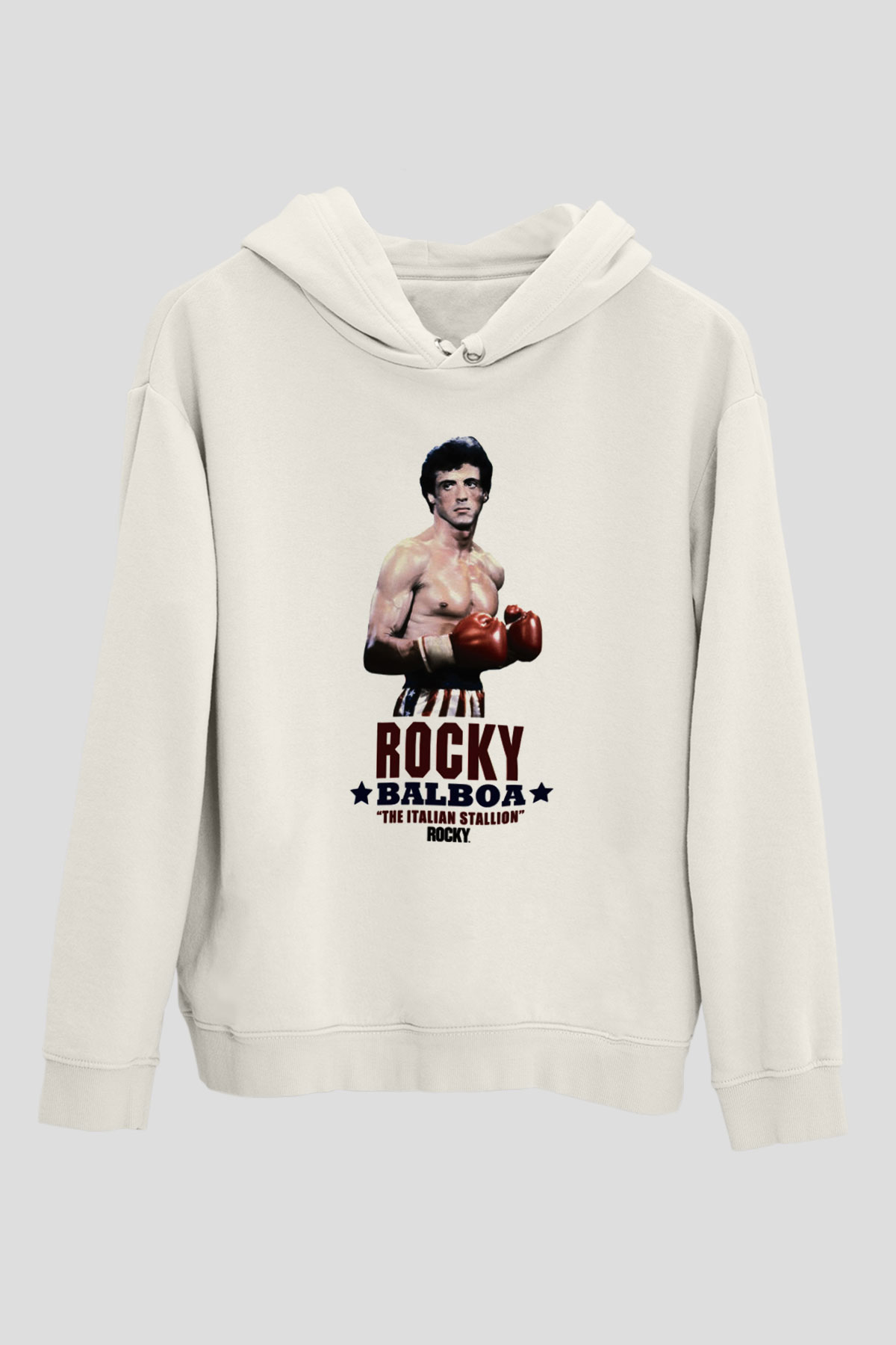 Rocky Beyaz Unisex Hoodie