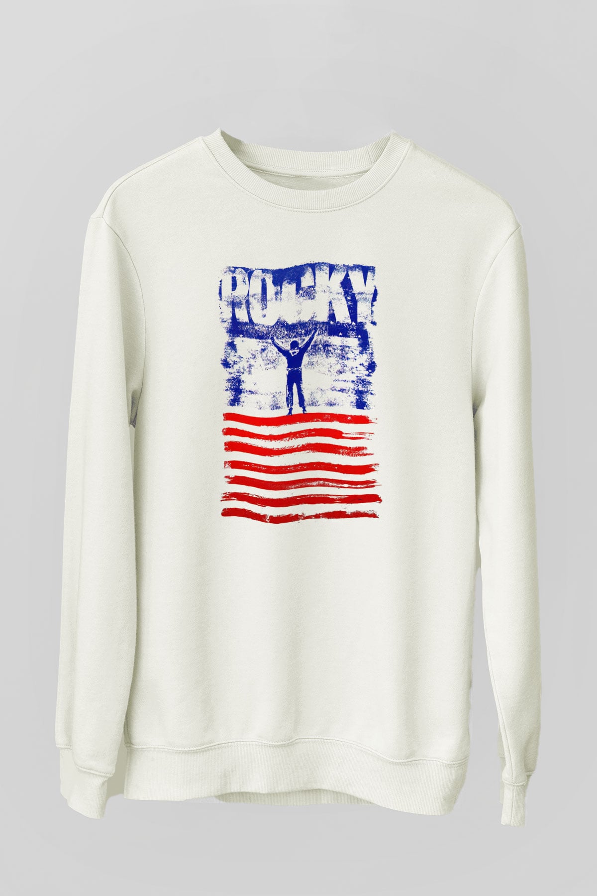 Rocky Beyaz Unisex Sweatshirt