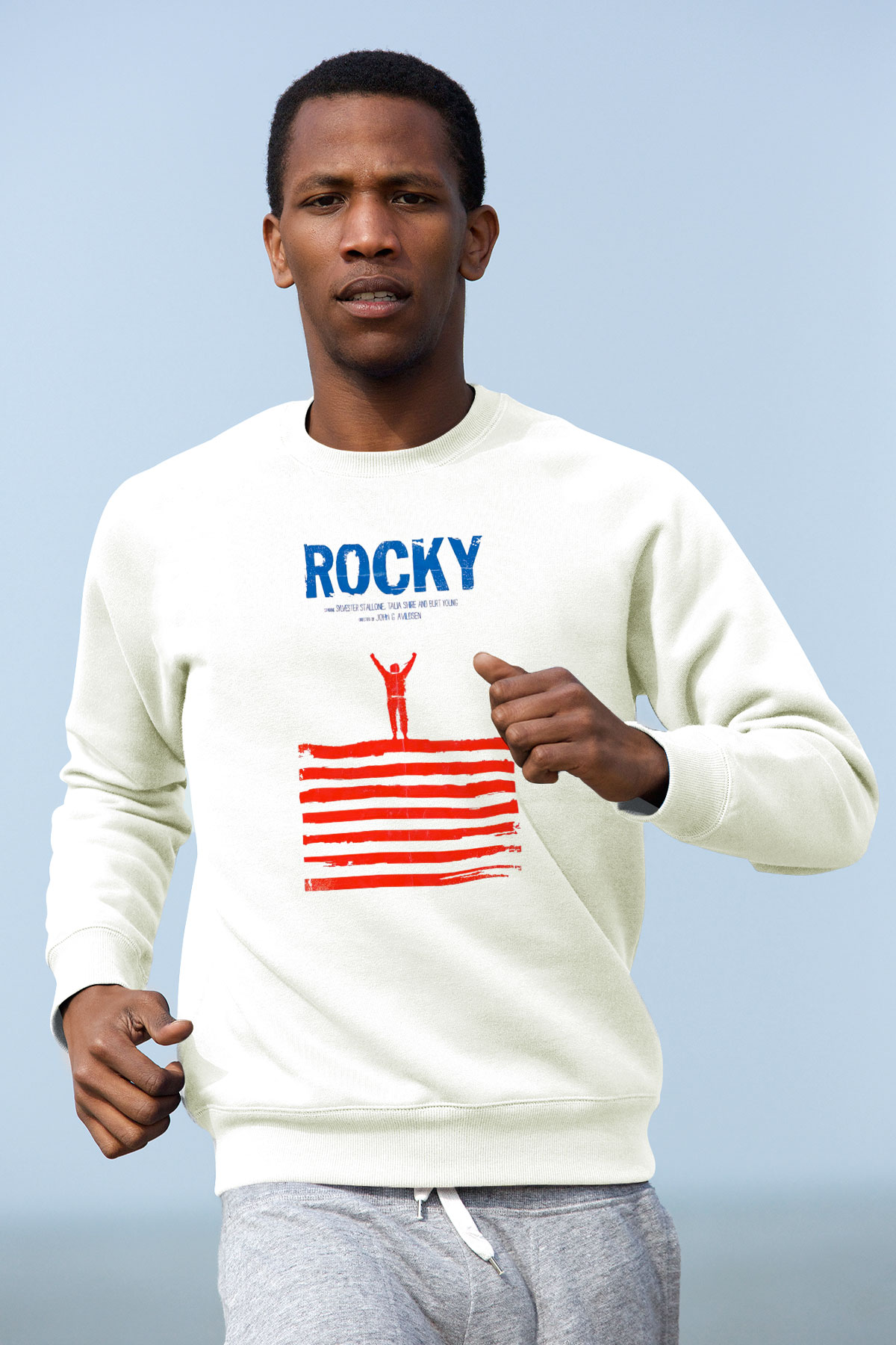 Rocky Beyaz Unisex Sweatshirt