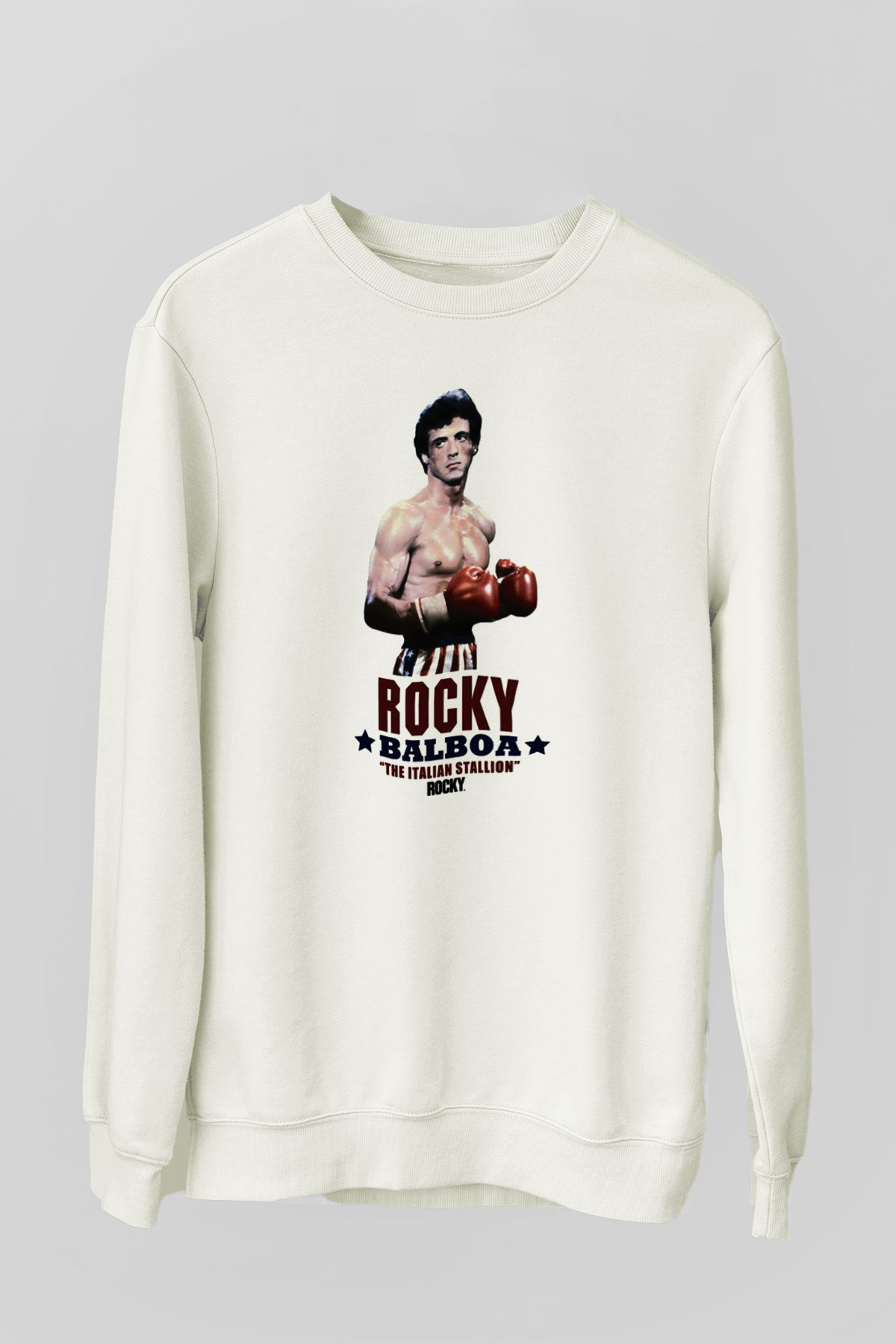 Rocky Beyaz Unisex Sweatshirt