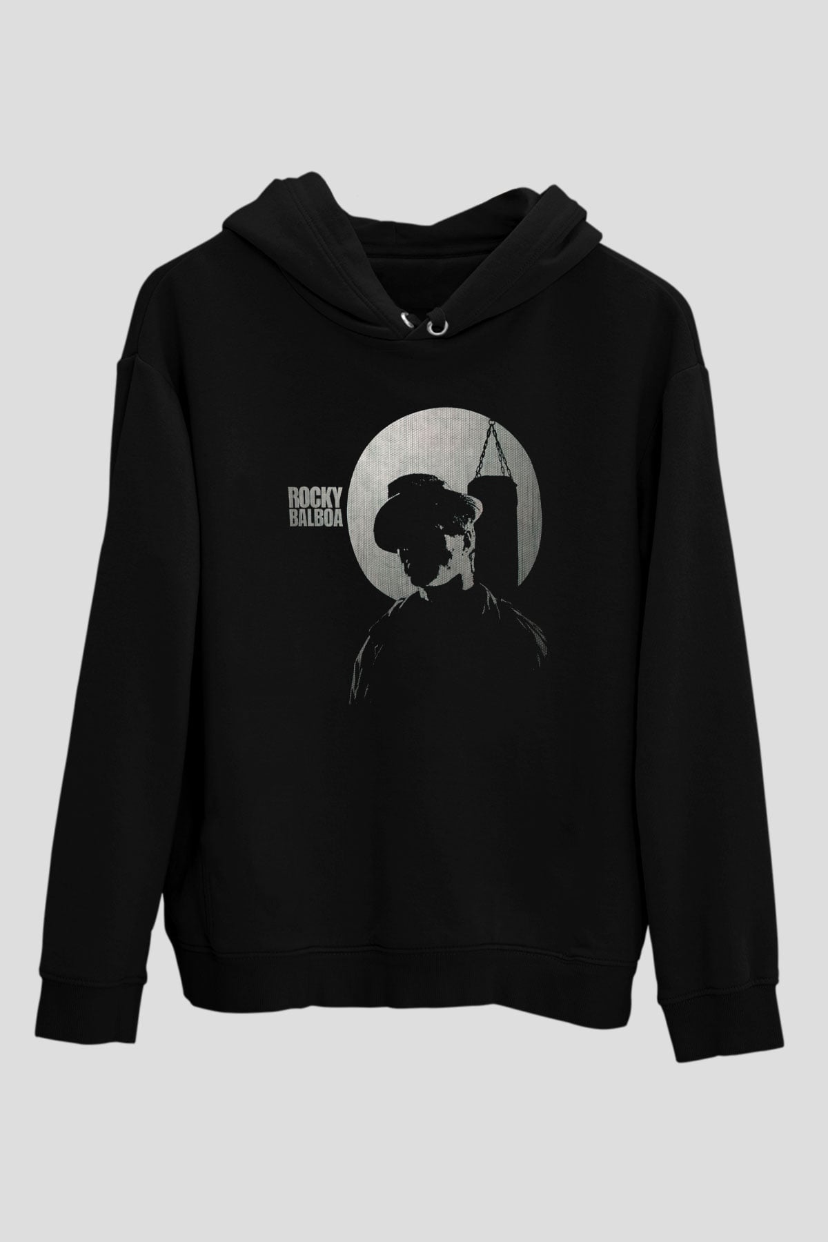 Rocky Siyah Unisex Kapşonlu Sweatshirt
