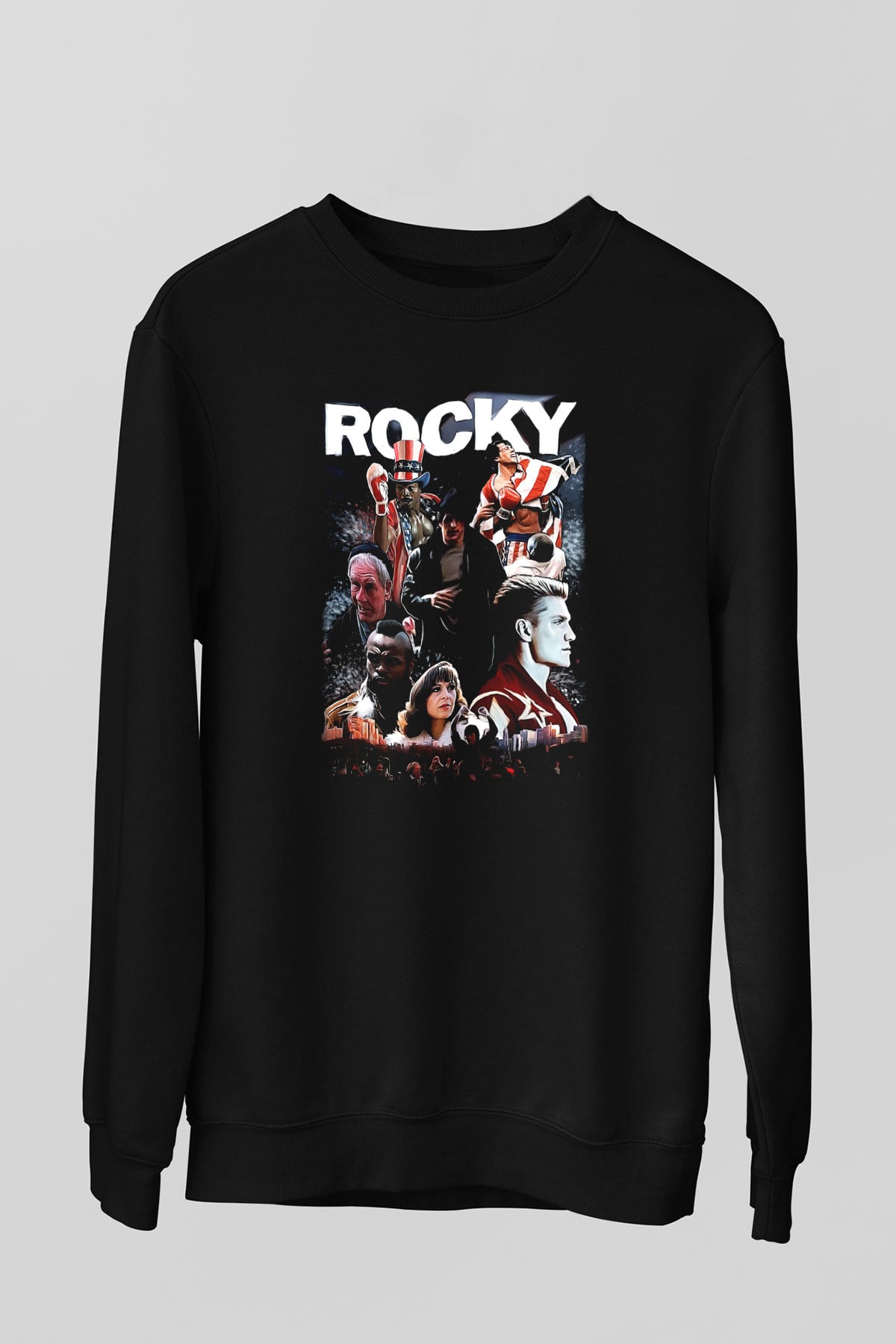 Rocky Siyah Unisex Sweatshirt