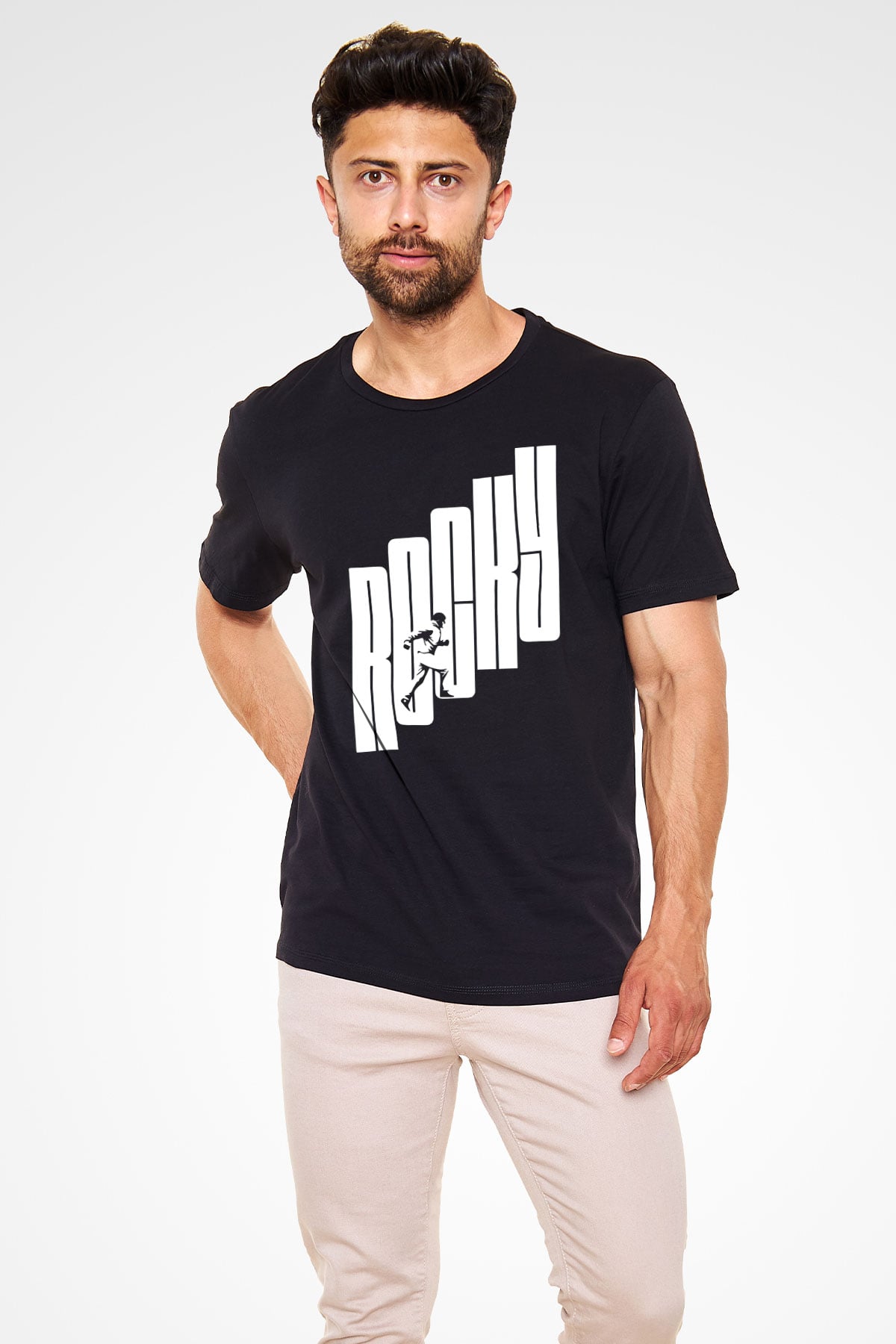 Rocky Siyah Unisex Tişört T-Shirt