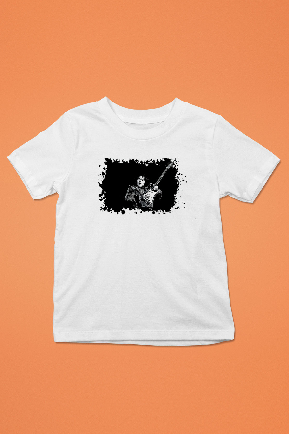 Rory Gallagher Baskılı Beyaz Unisex Beyaz Çocuk Tişört - Tshirt
