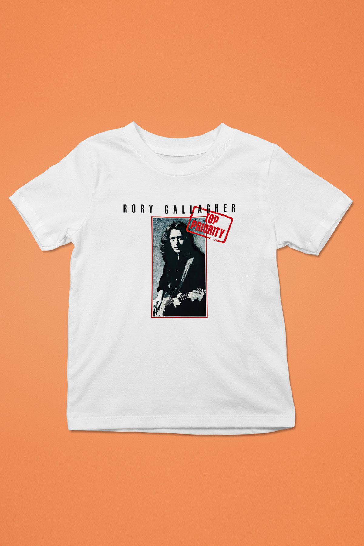 Rory Gallagher Baskılı Beyaz Unisex Beyaz Çocuk Tişört - Tshirt