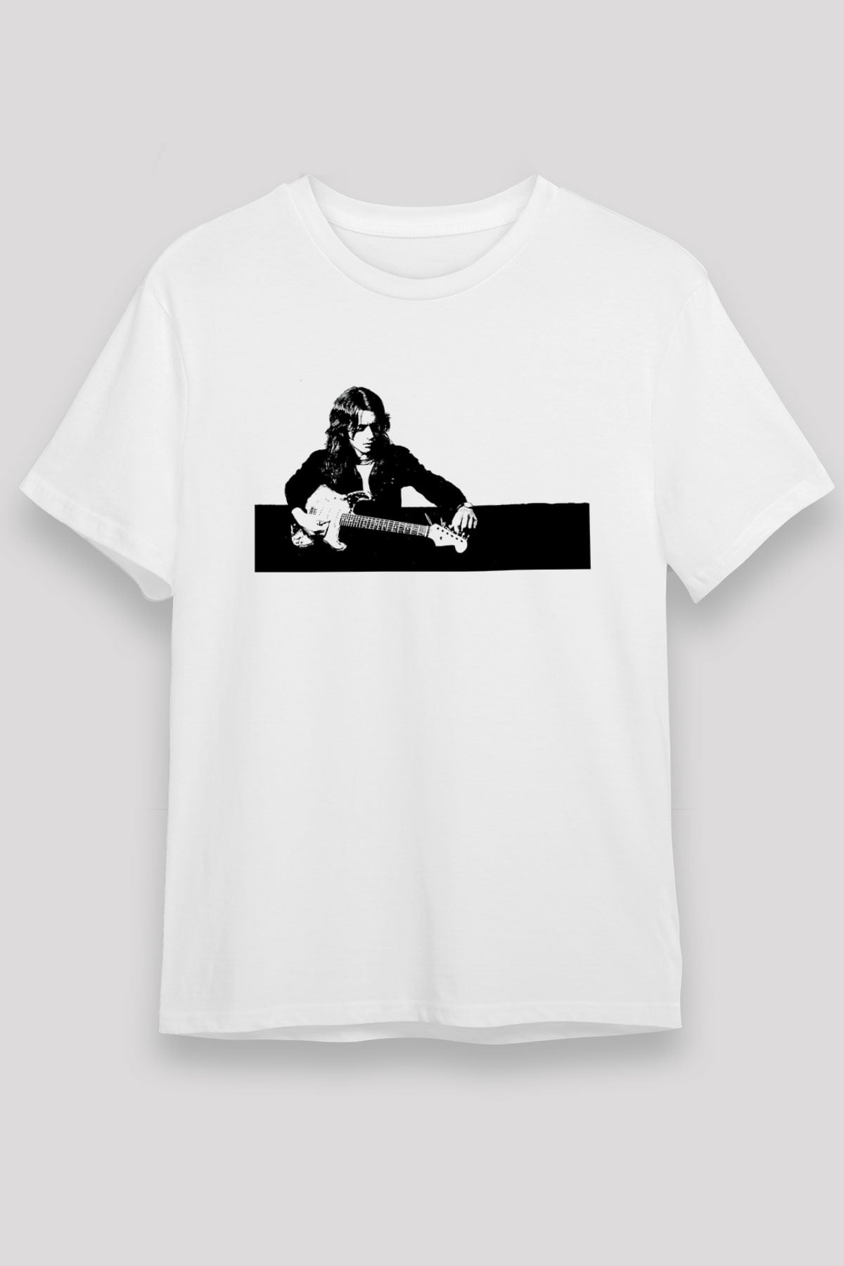 Rory Gallagher Baskılı Unisex Beyaz Tişört - Tshirt