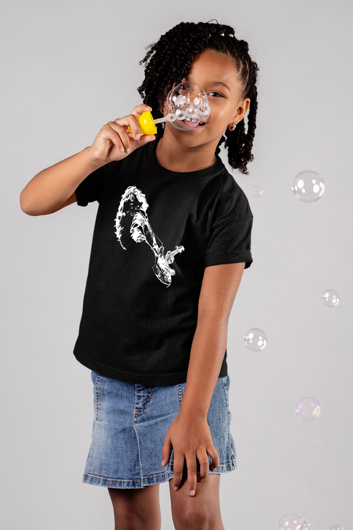 Rory Gallagher Baskılı Unisex Siyah Çocuk Tişört - Tshirt