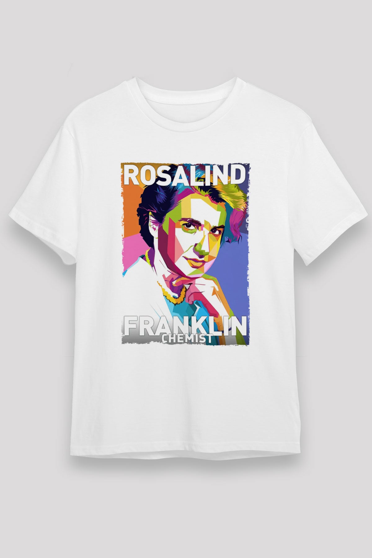 Rosalind Franklin Baskılı Unisex Beyaz Tişört - Tshirt
