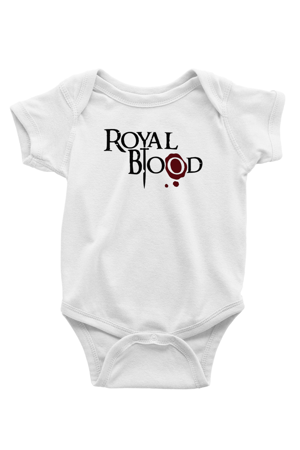 Royal Blood Baskılı Beyaz Unisex Bebek Body - Zıbın