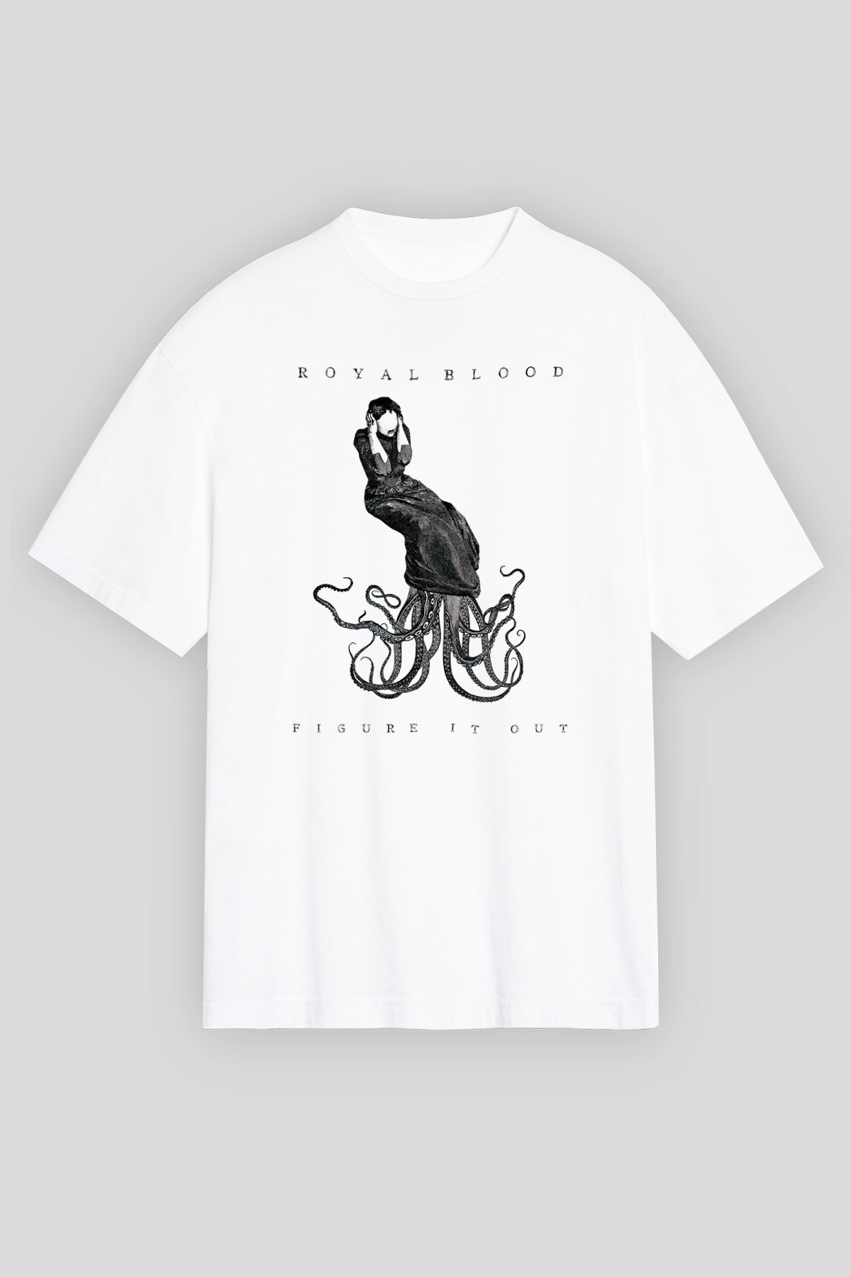 Royal Blood Beyaz Unisex Oversize Tişört T-Shirt