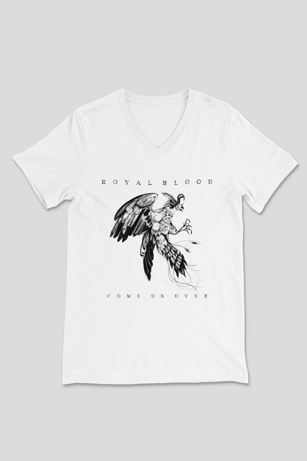 Royal Blood Beyaz Unisex V Yaka Tişört