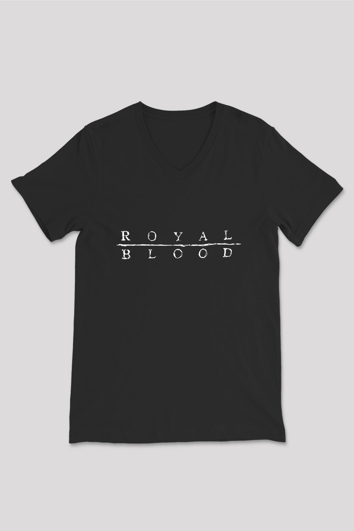 Royal Blood Siyah Unisex V Yaka Tişört T-Shirt