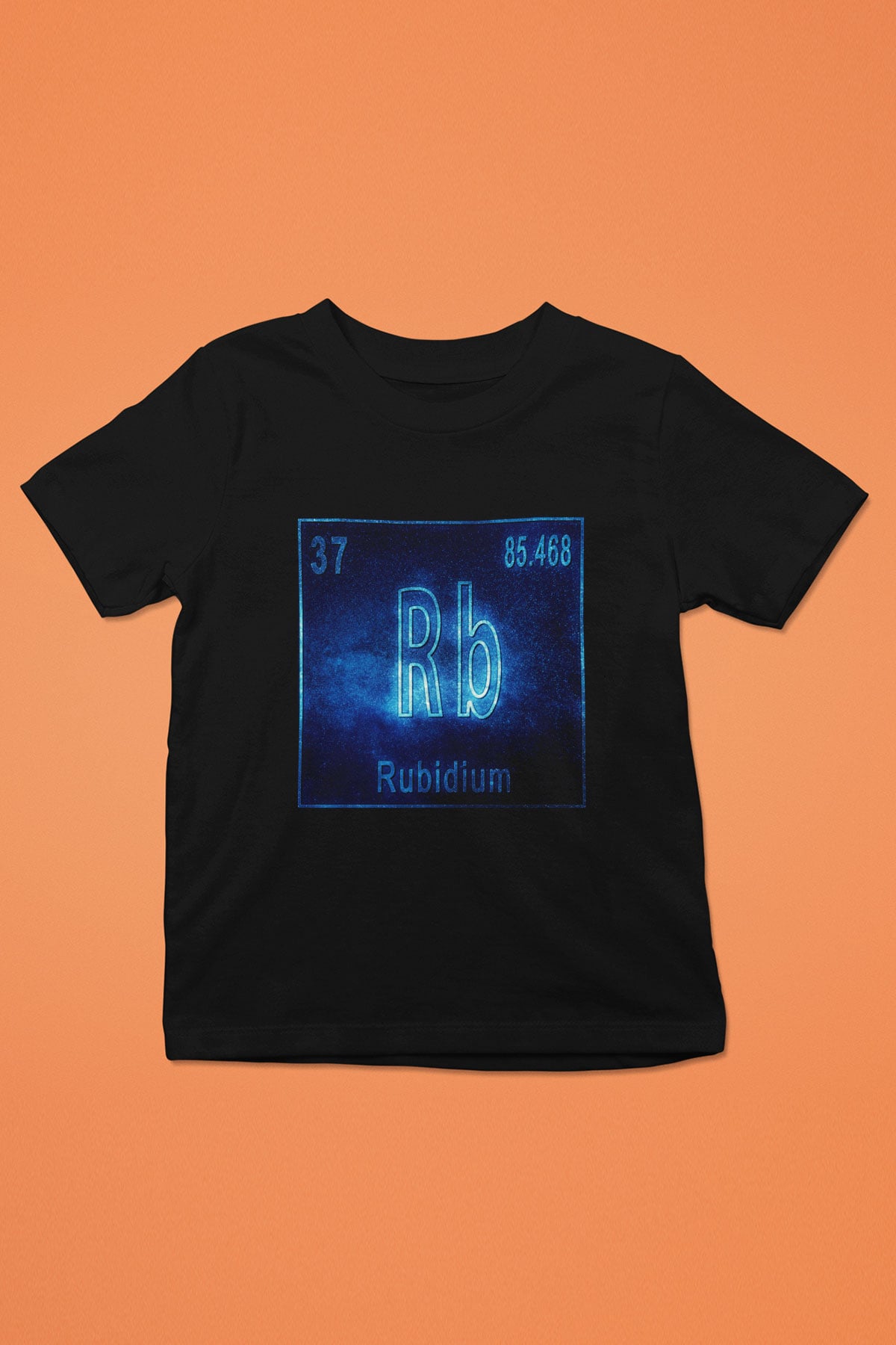 Rubidyum Elementi Baskılı Unisex Siyah Çocuk Tişört